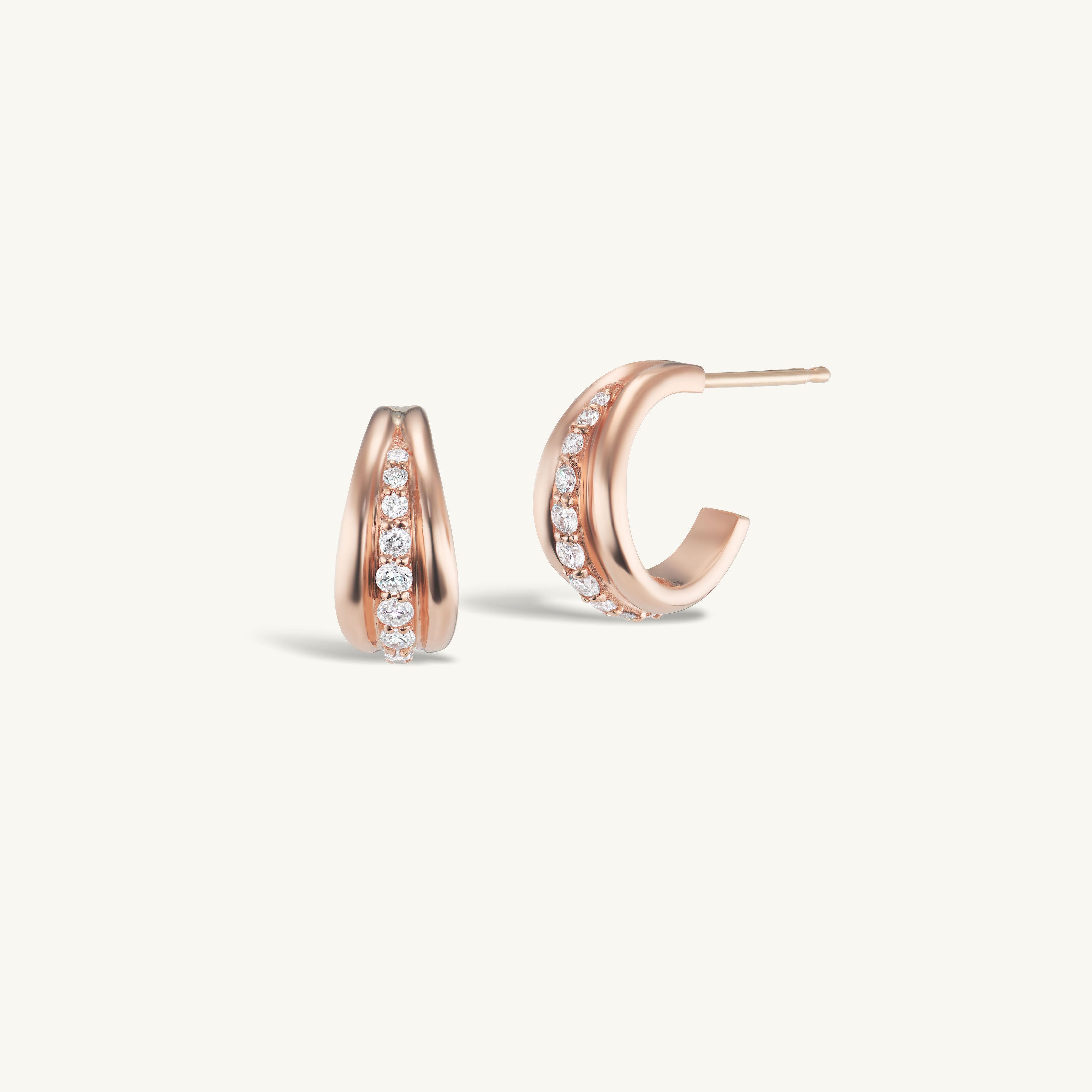 Pave Ripple Hoops
