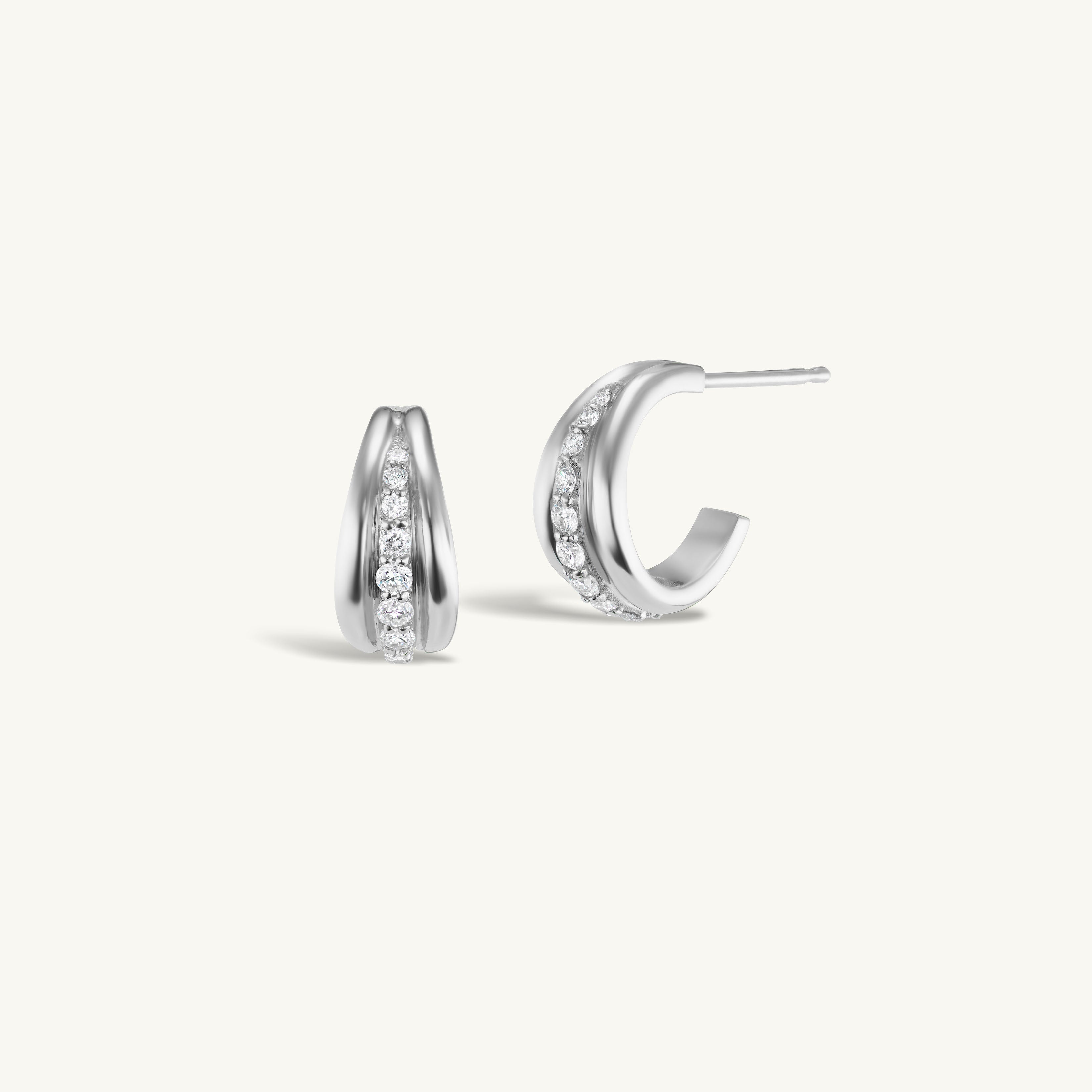 Pave Ripple Hoops