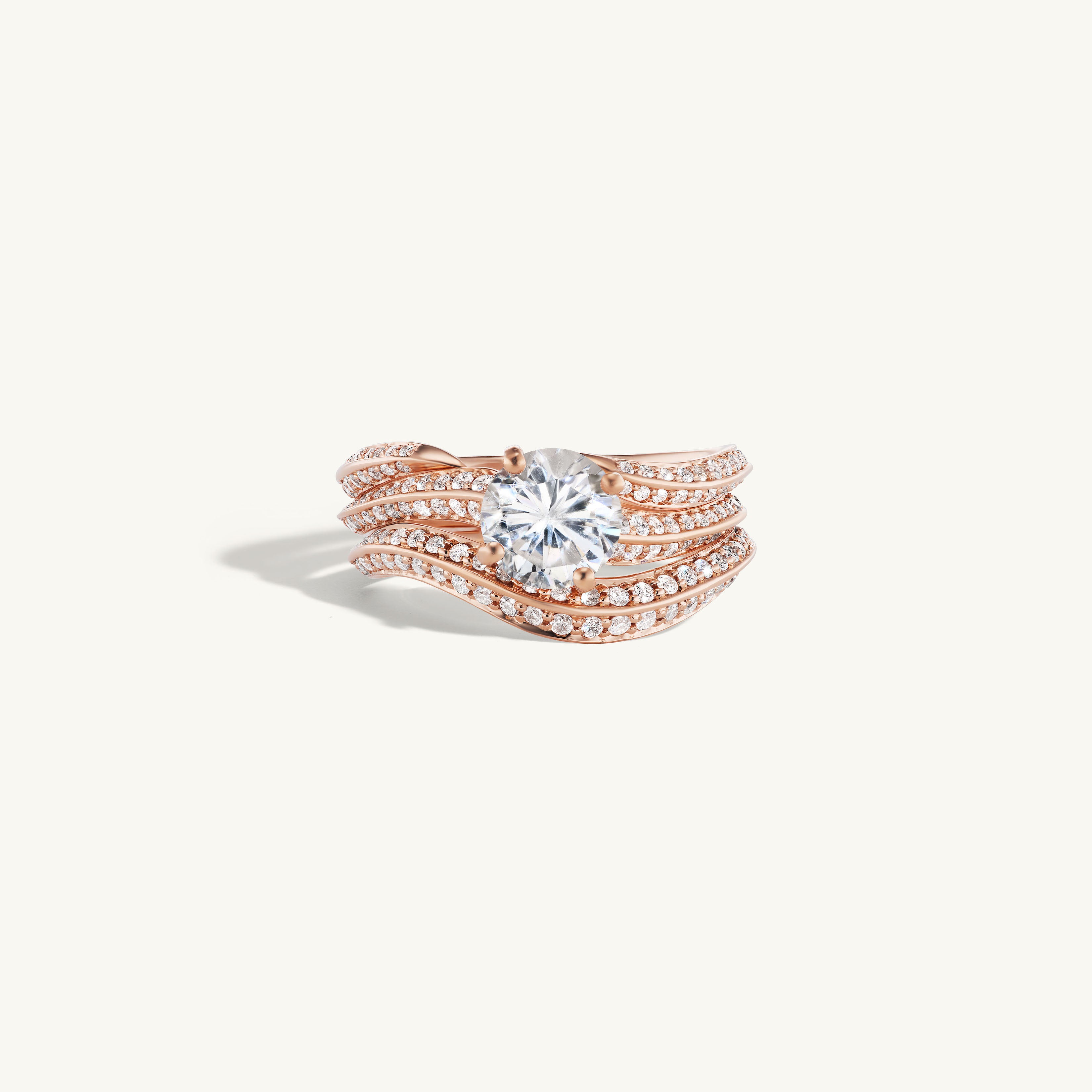 Pave Tidal Engagement Ring
