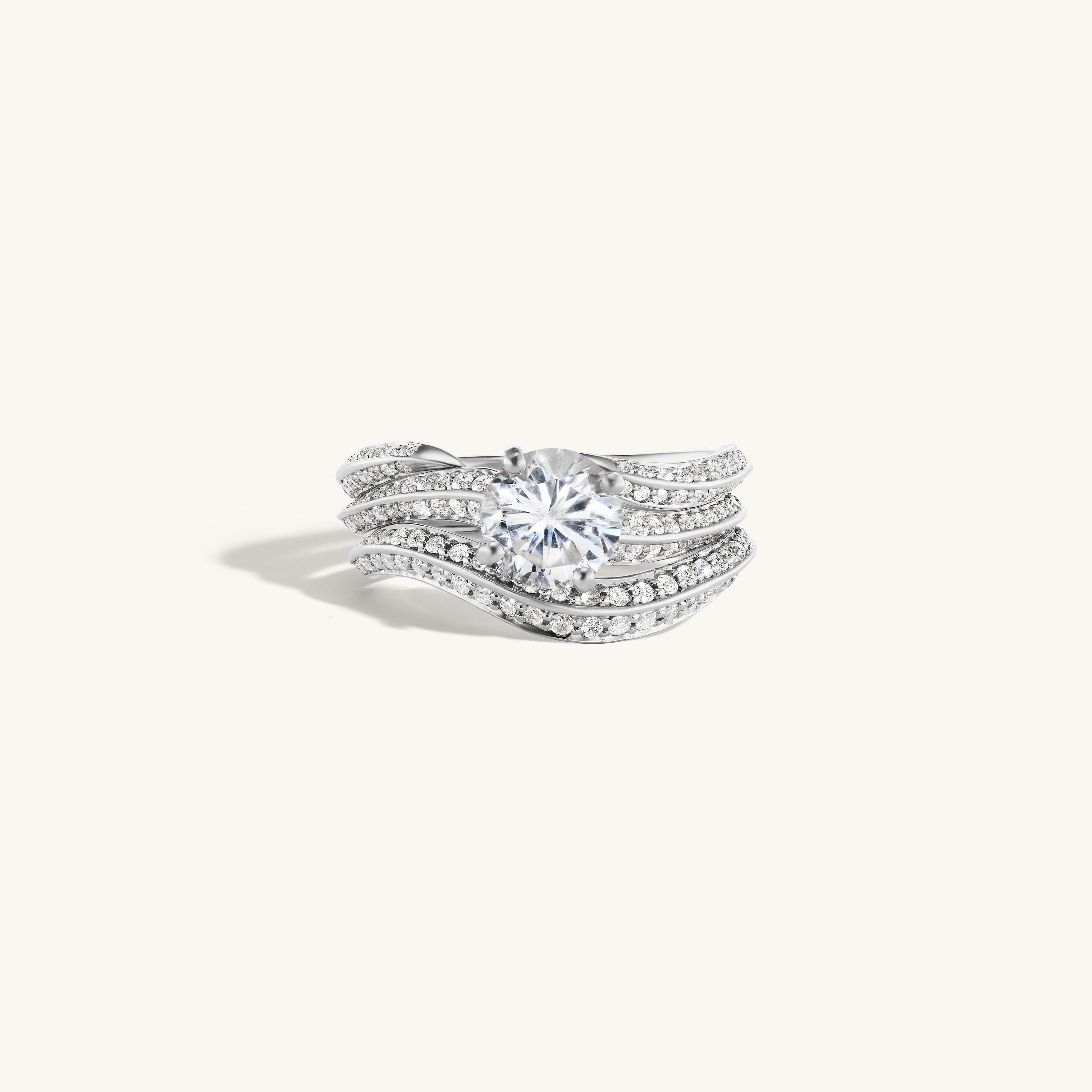 Pave Tidal Engagement Ring