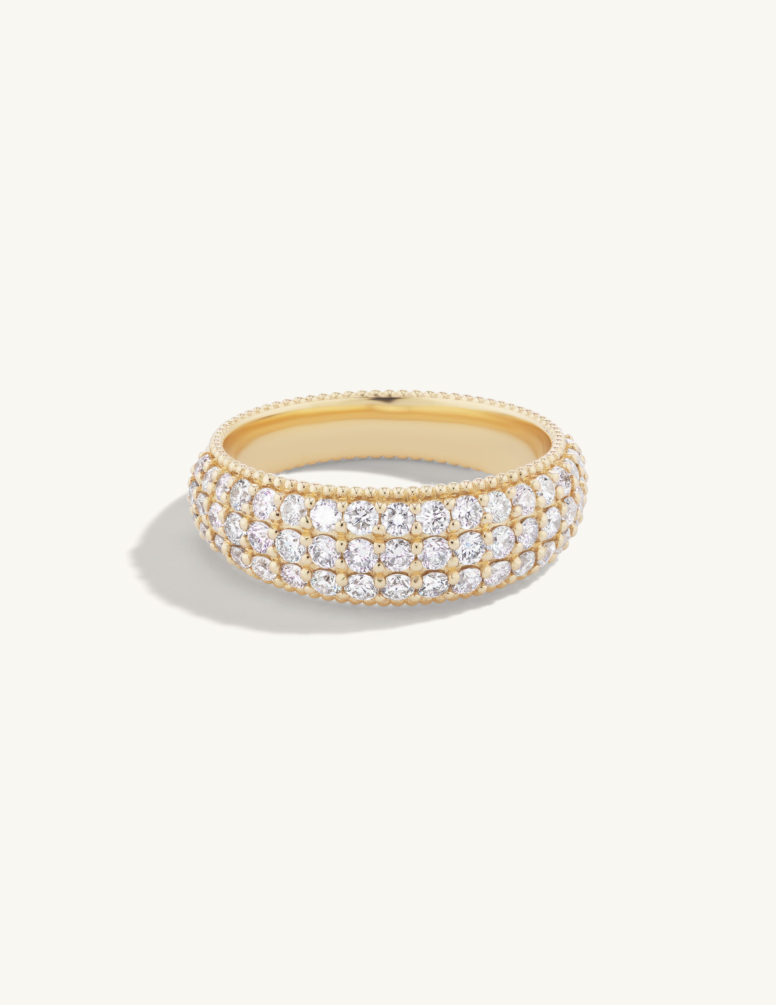 Wide Pave Band with Milgrain