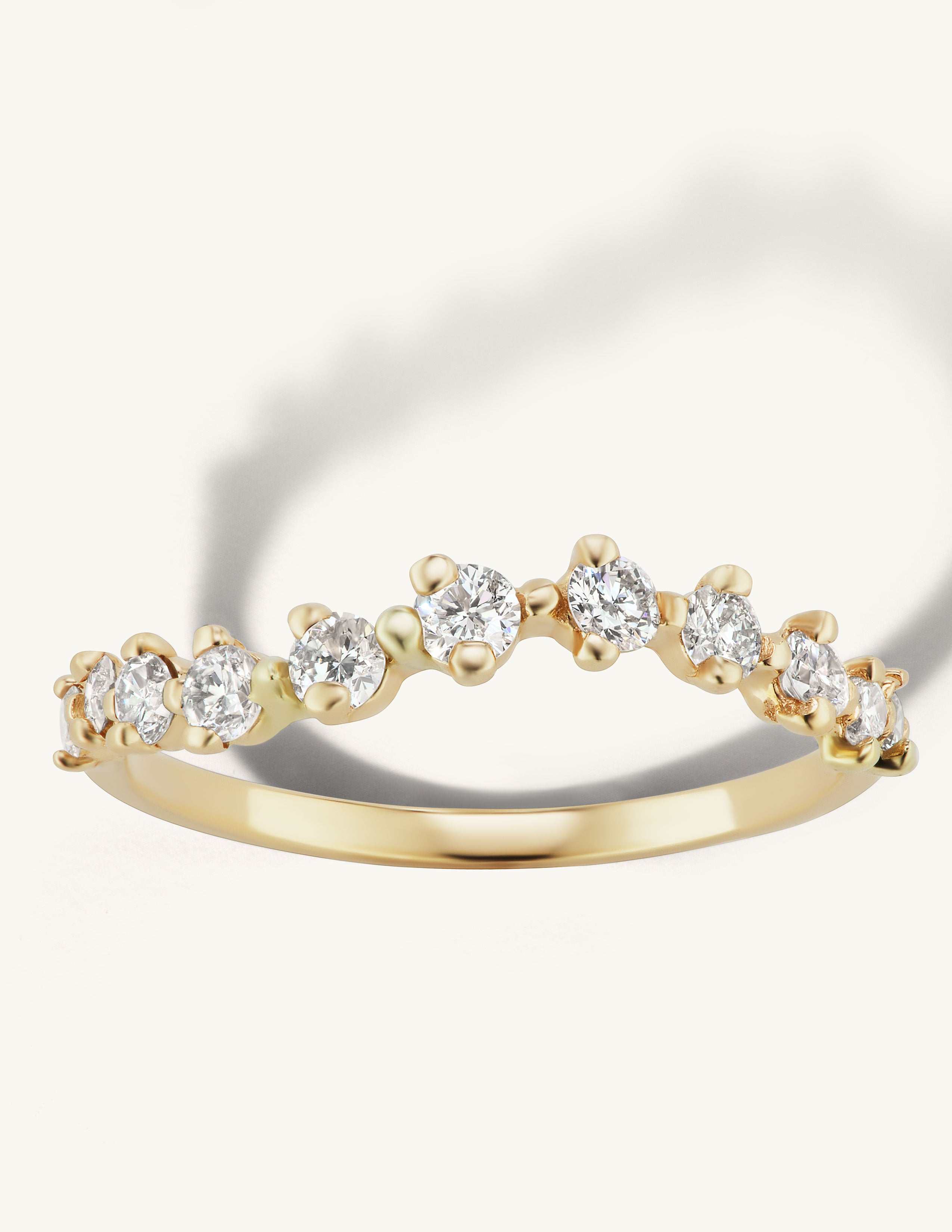Half Band Diamond Swell Ring Size 6 - In Stock