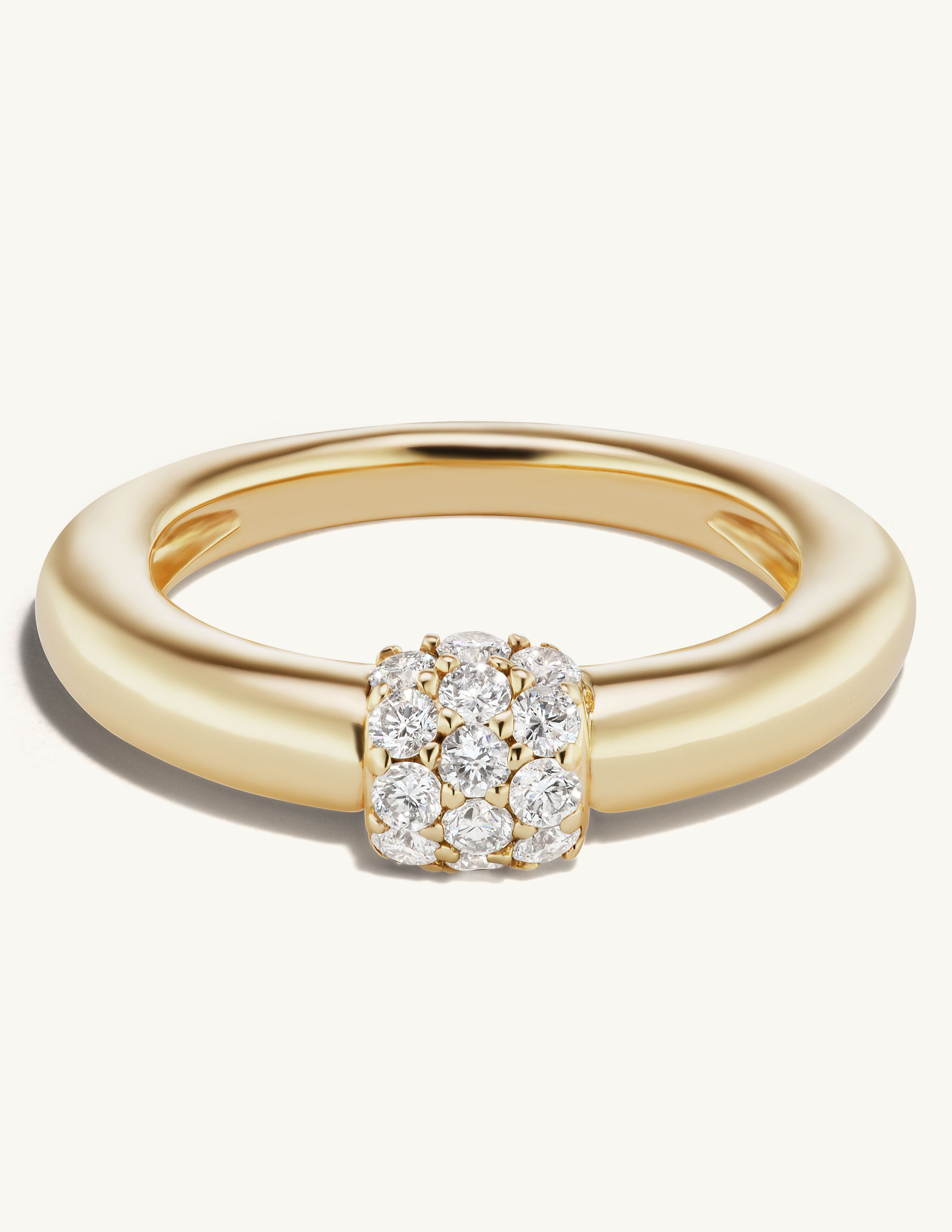 Triple Diamond Domed Ring