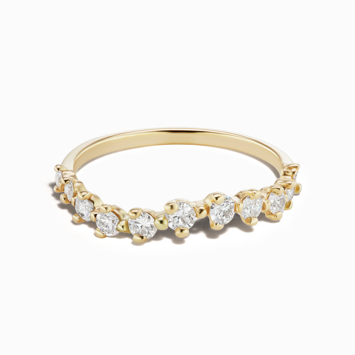 Half Band Diamond Swell Ring Size 6 - In Stock