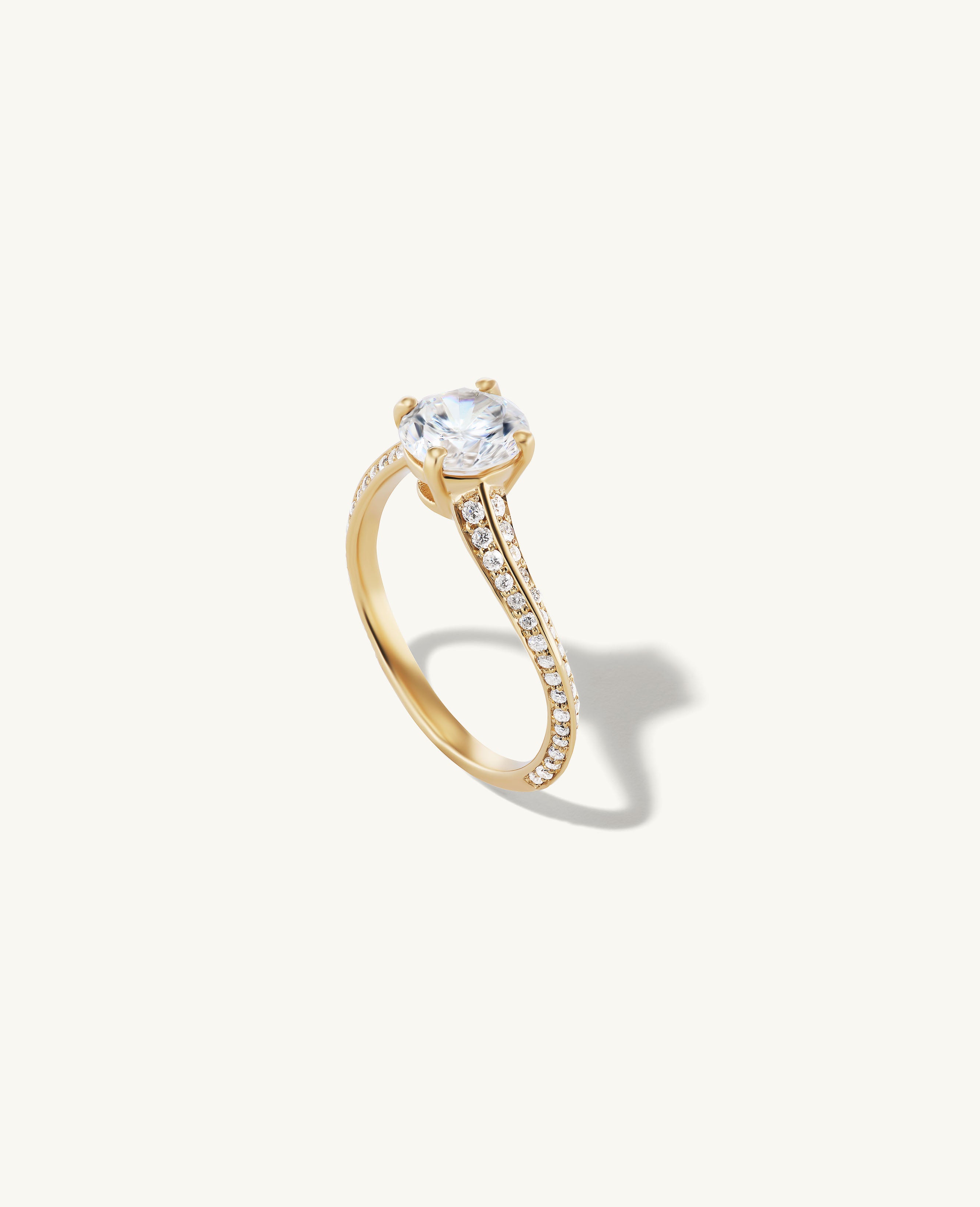 Pave Tidal Engagement Ring