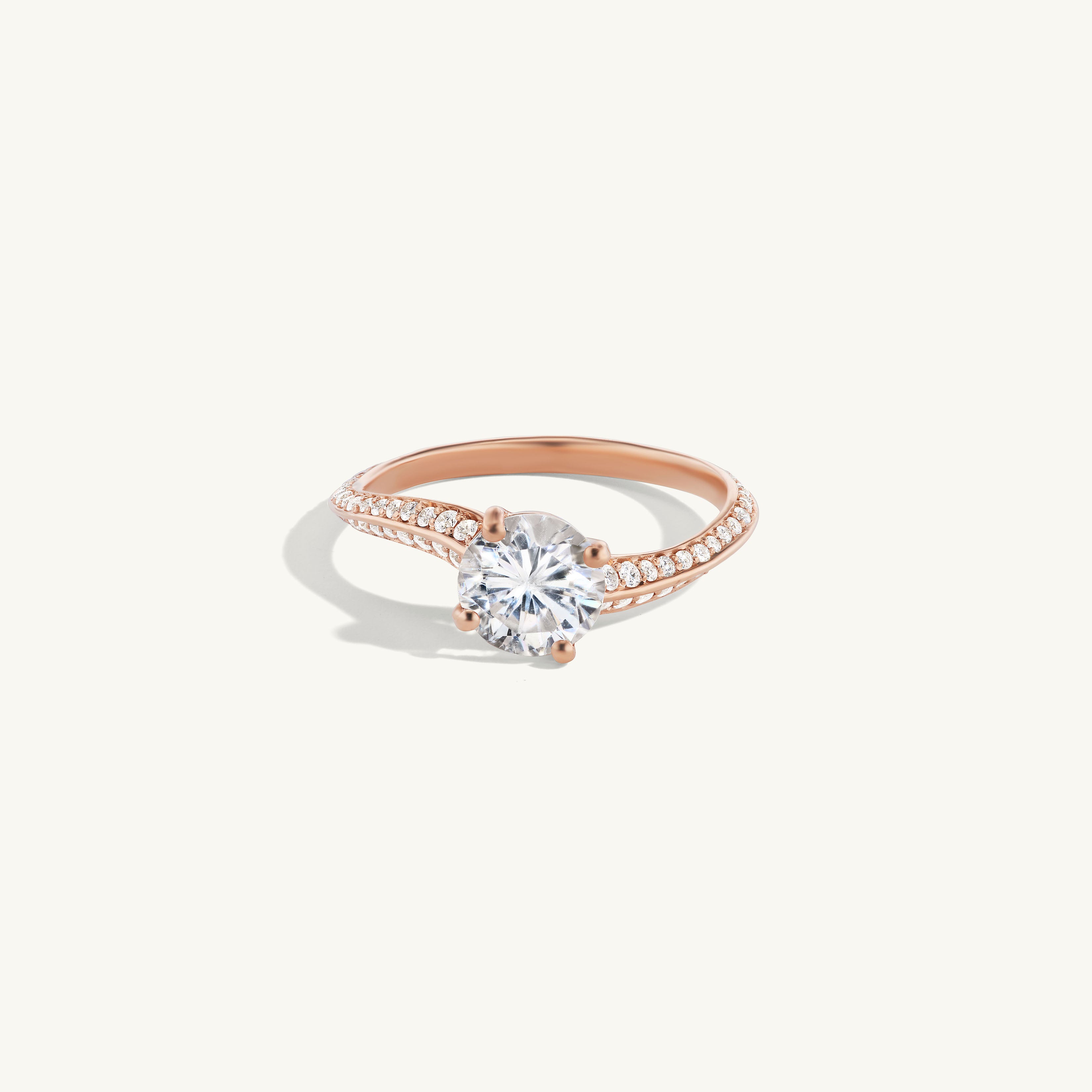 Pave Tidal Engagement Ring