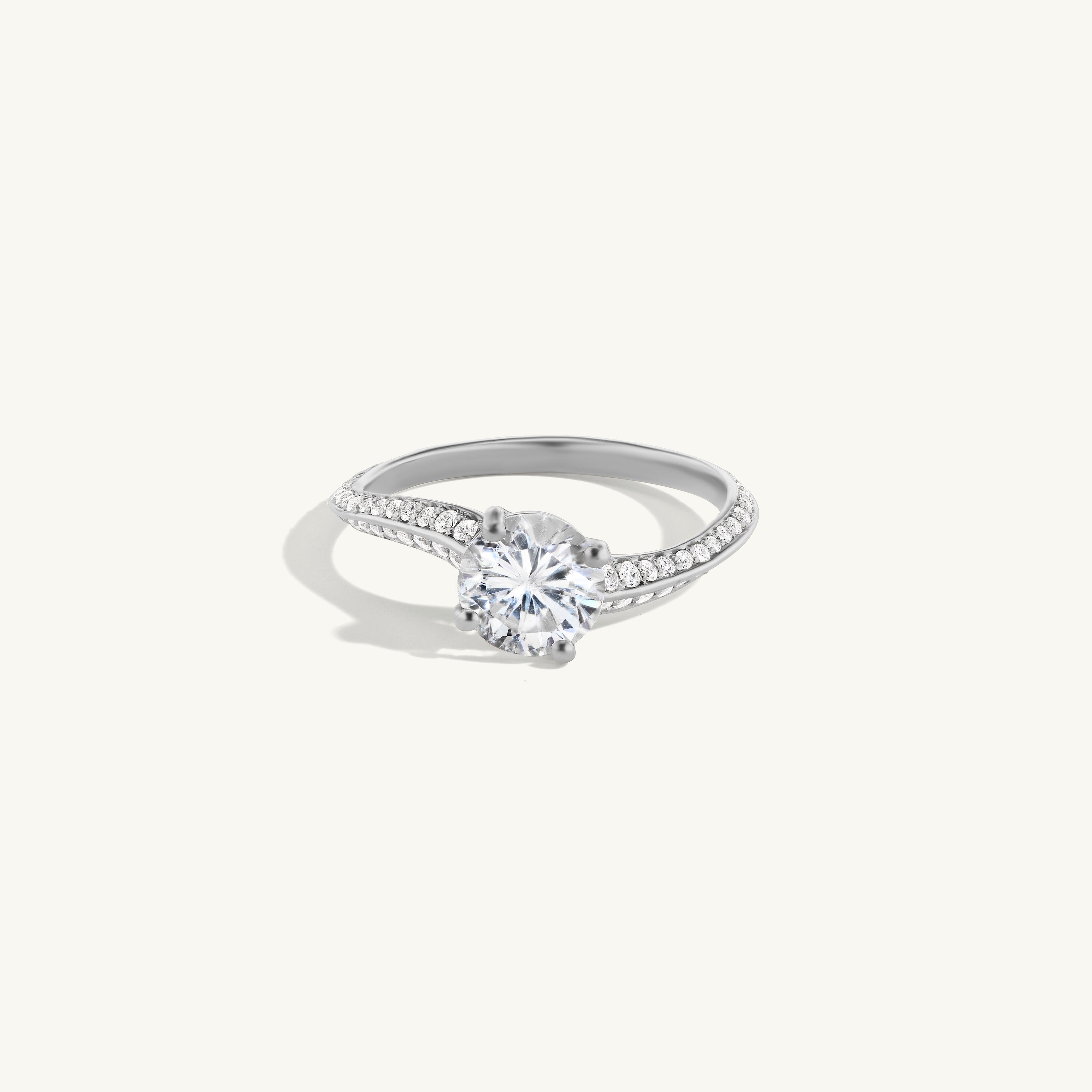 Pave Tidal Engagement Ring