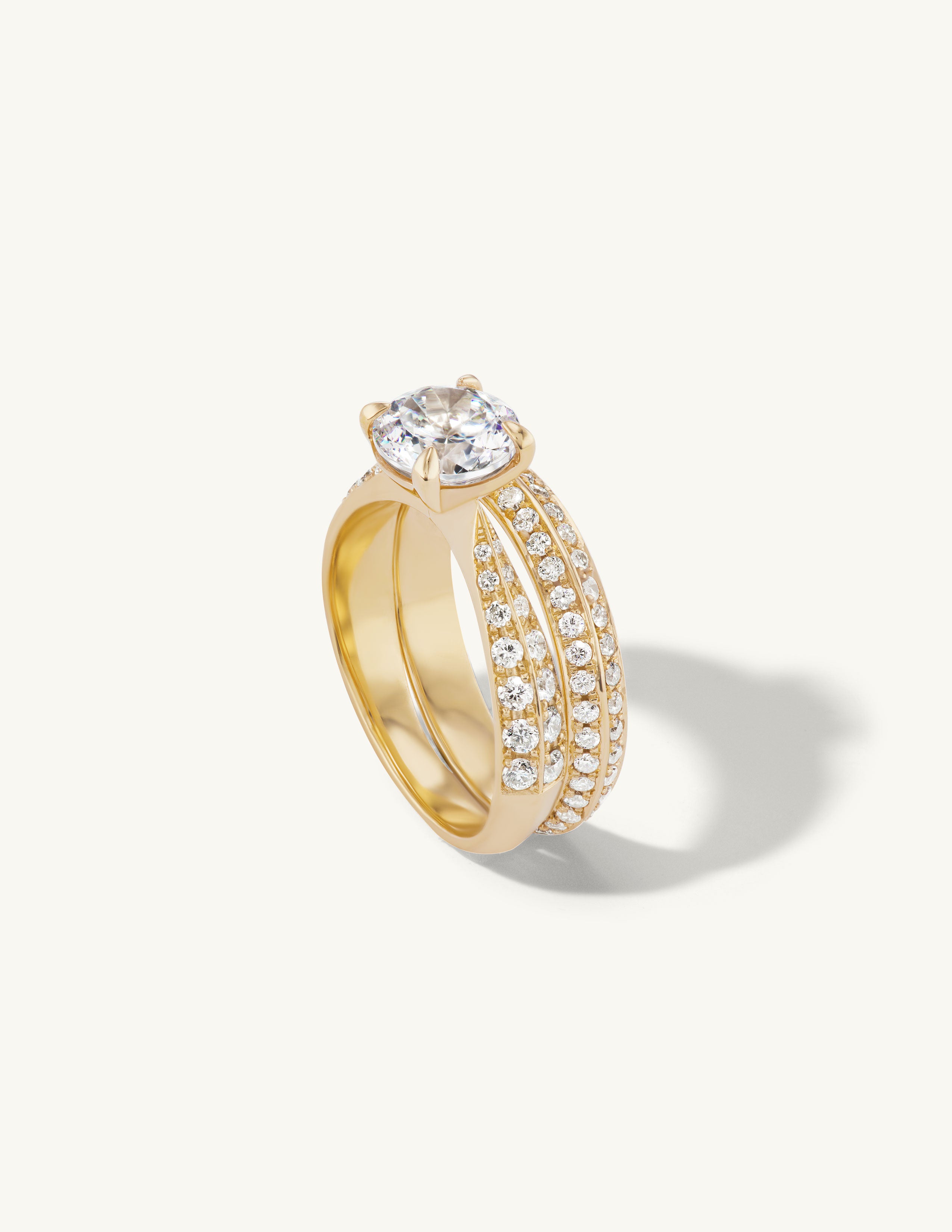 Tapered Pave Engagement Ring
