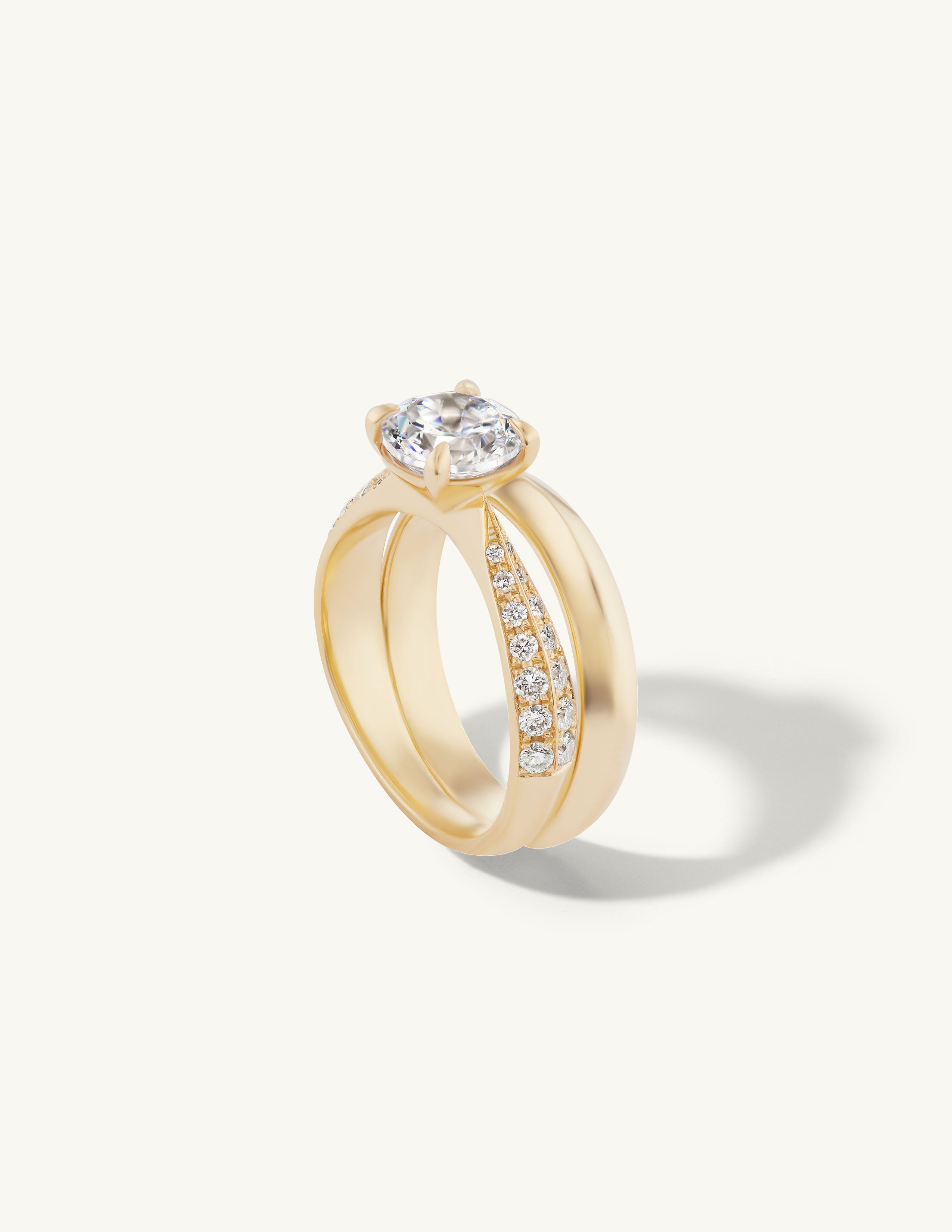 Tapered Pave Engagement Ring