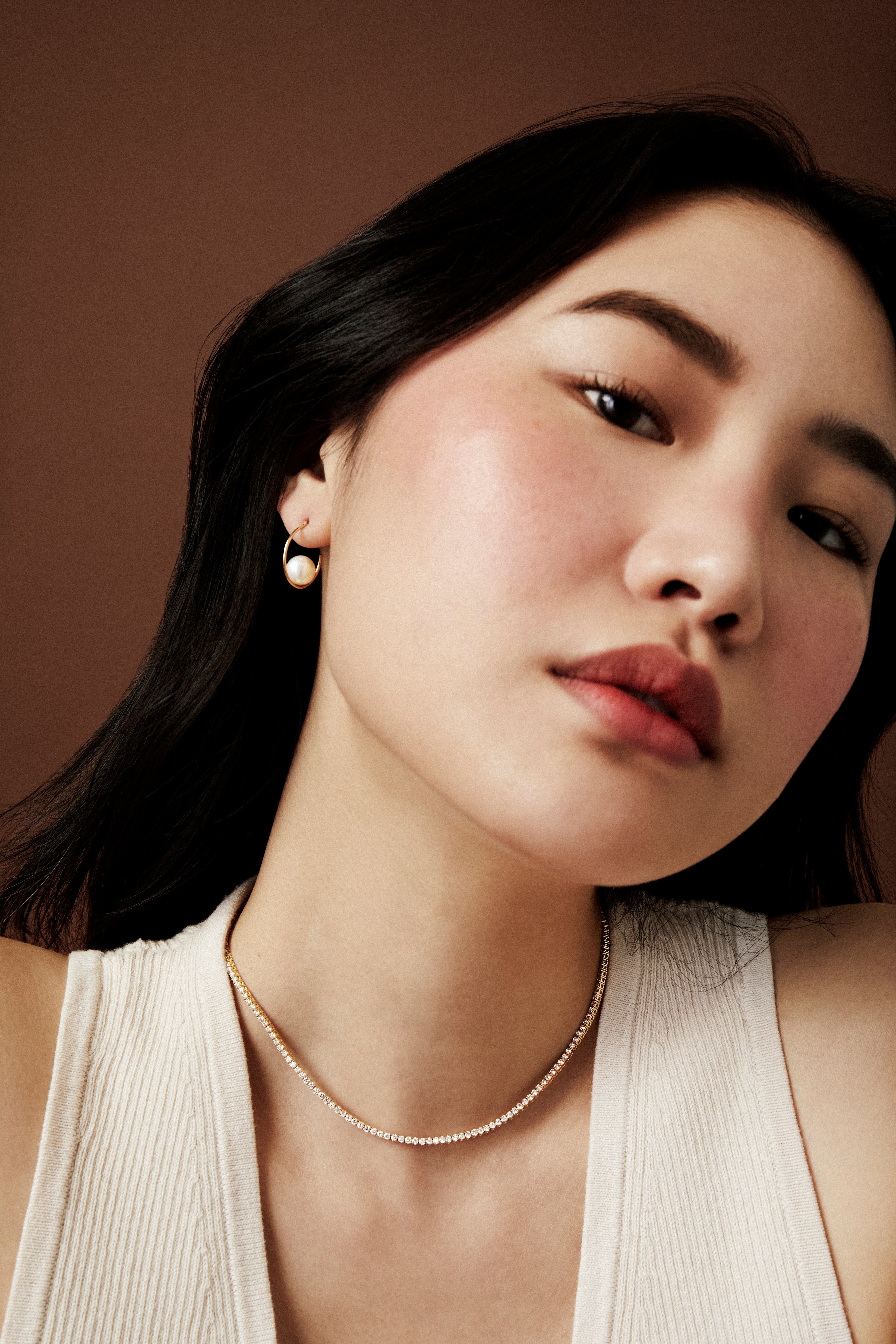 SRJ x KJH  Suspended Pearl Hoops
