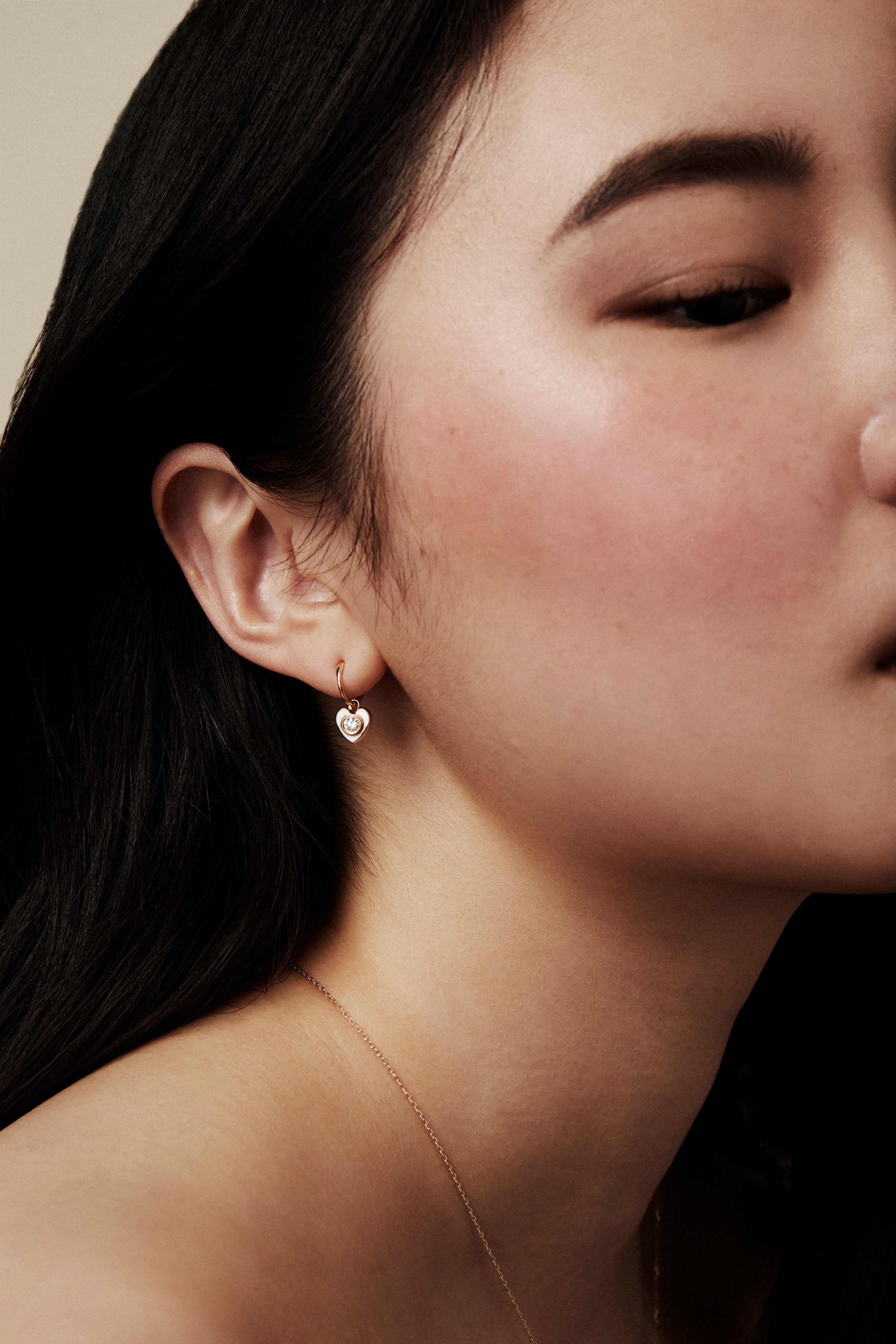 SRJ X ZM Enamel Baby Heart Earrings