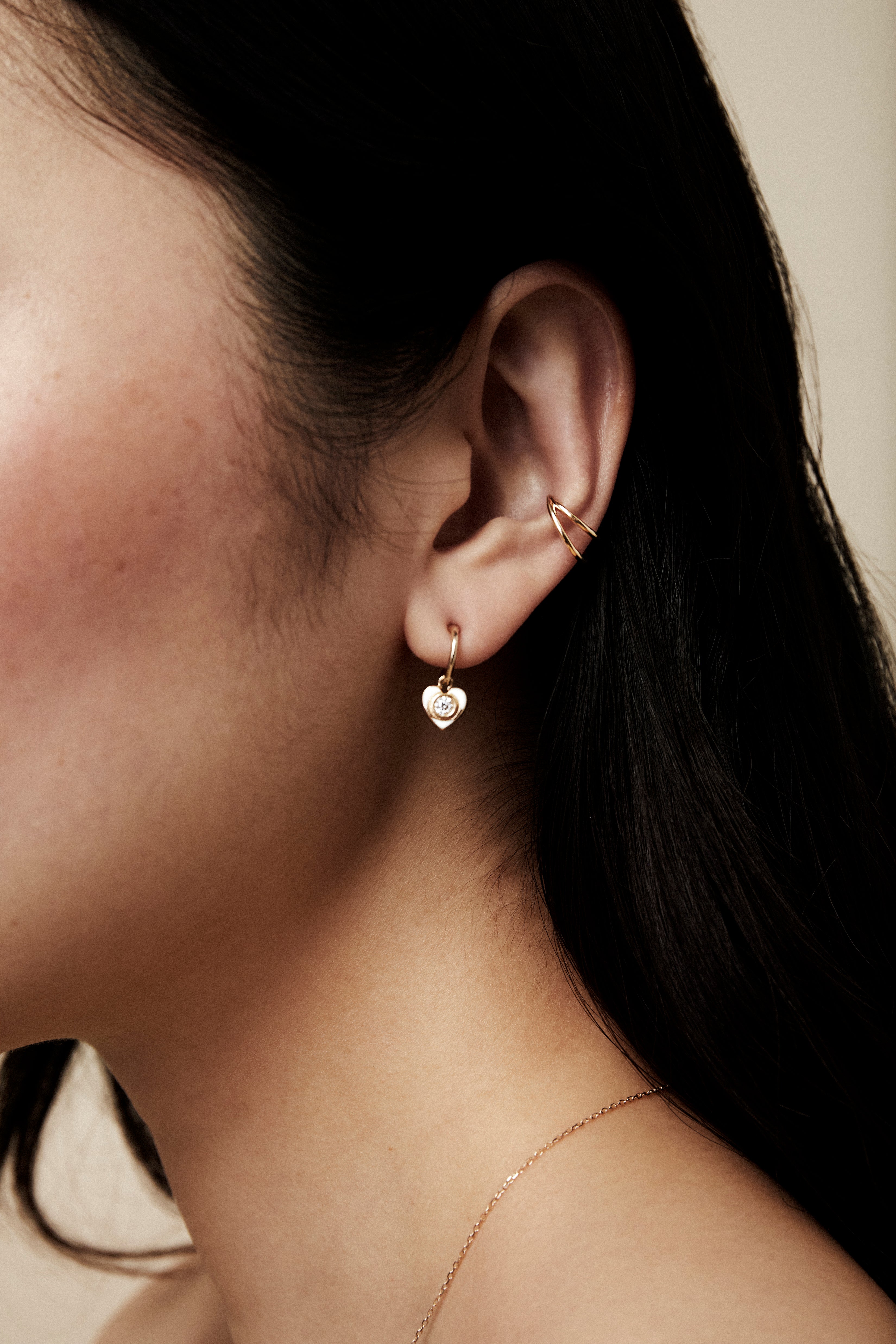 SRJ X ZM Enamel Baby Heart Earrings