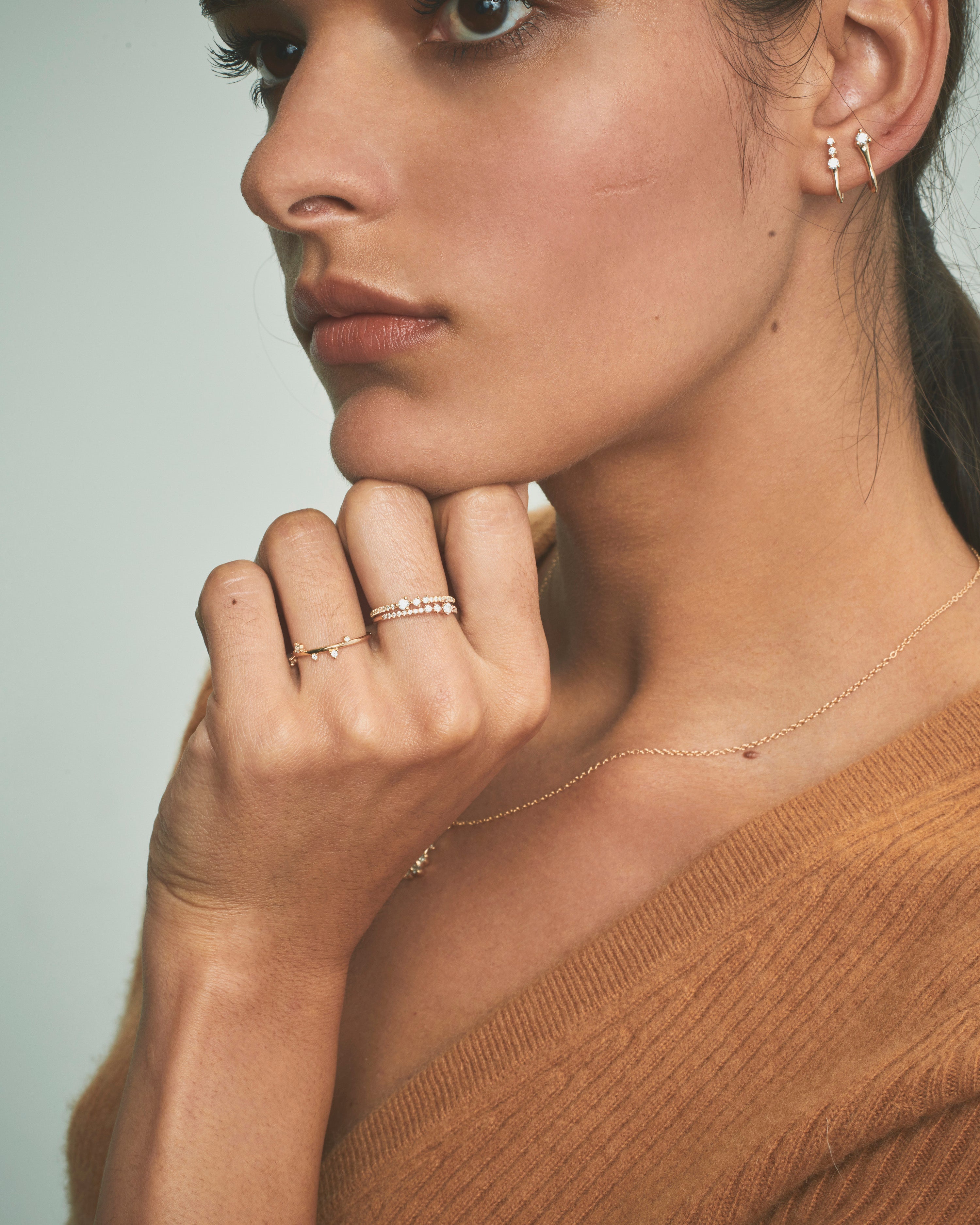 Triple Diamond Surge Earrings