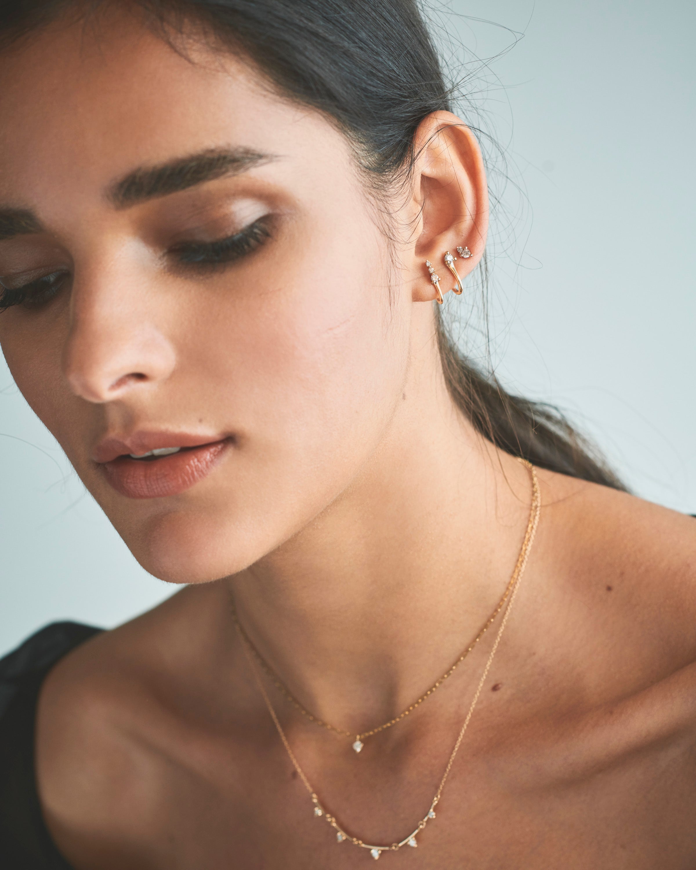 Triple Diamond Surge Earrings