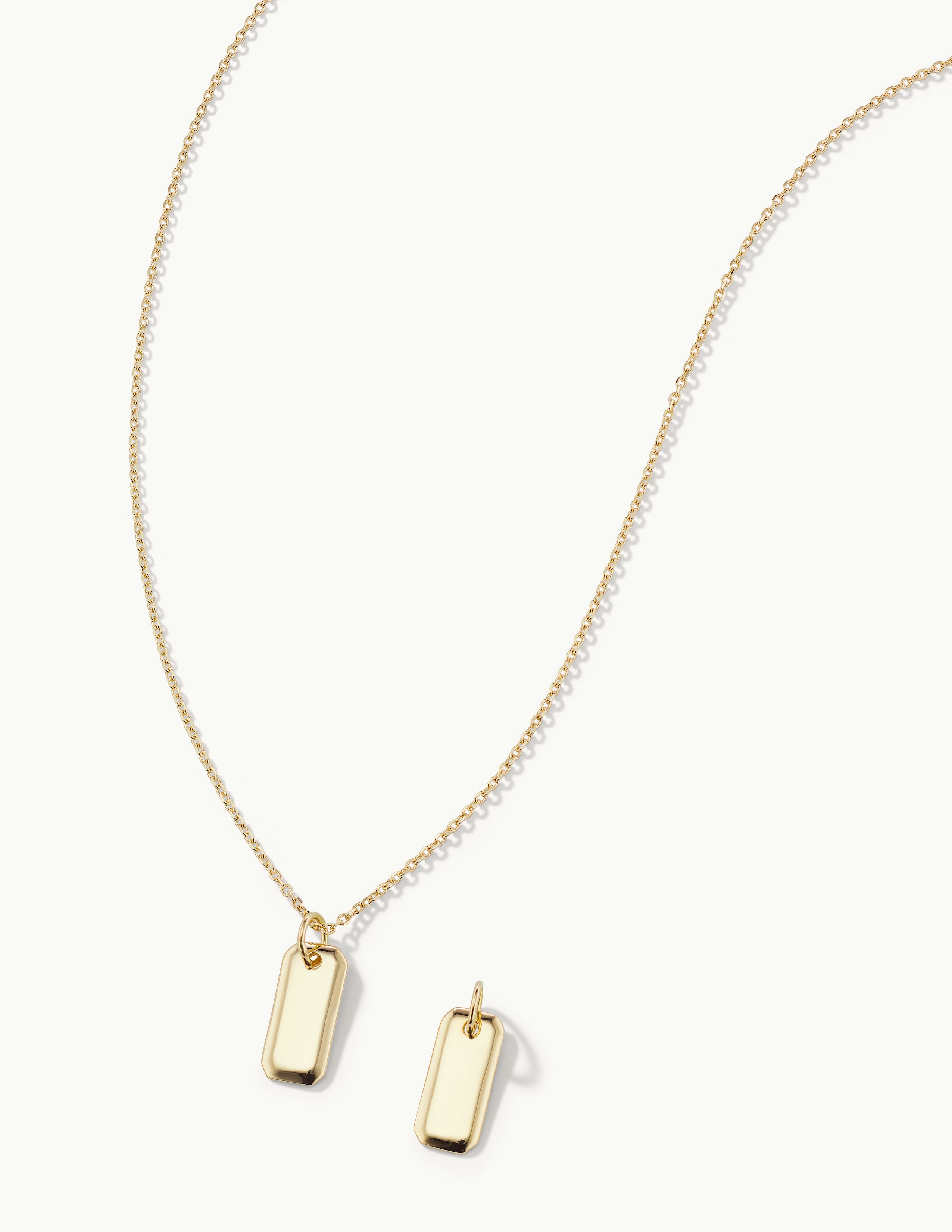 Engraved Initial Tag Necklace