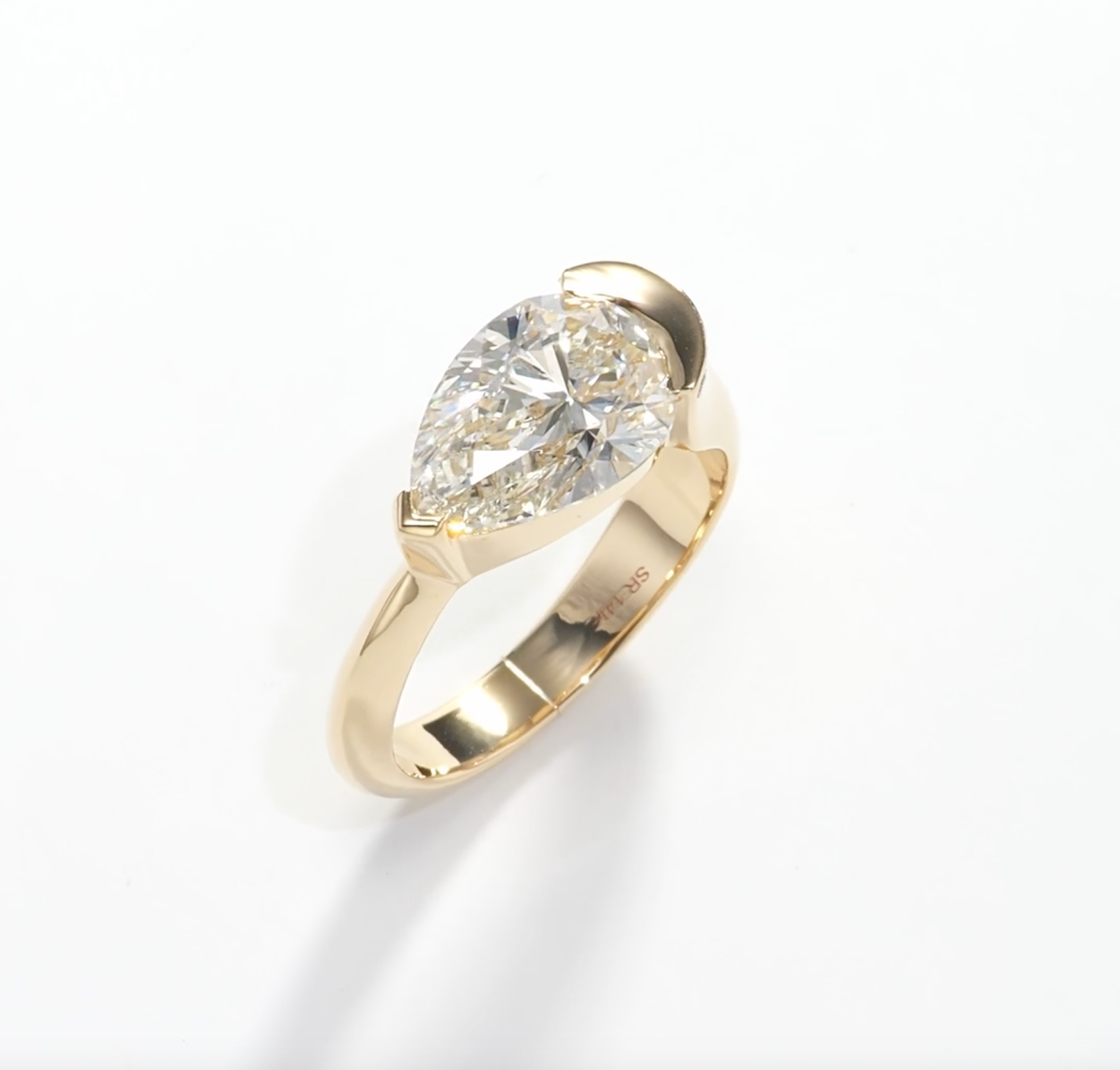 Pear Signet Engagement Ring