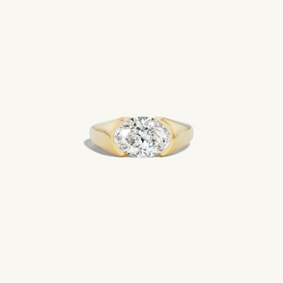 Oval Signet Engagement Ring