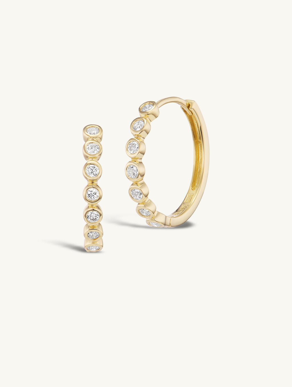 15mm Diamond Bezel Hoops