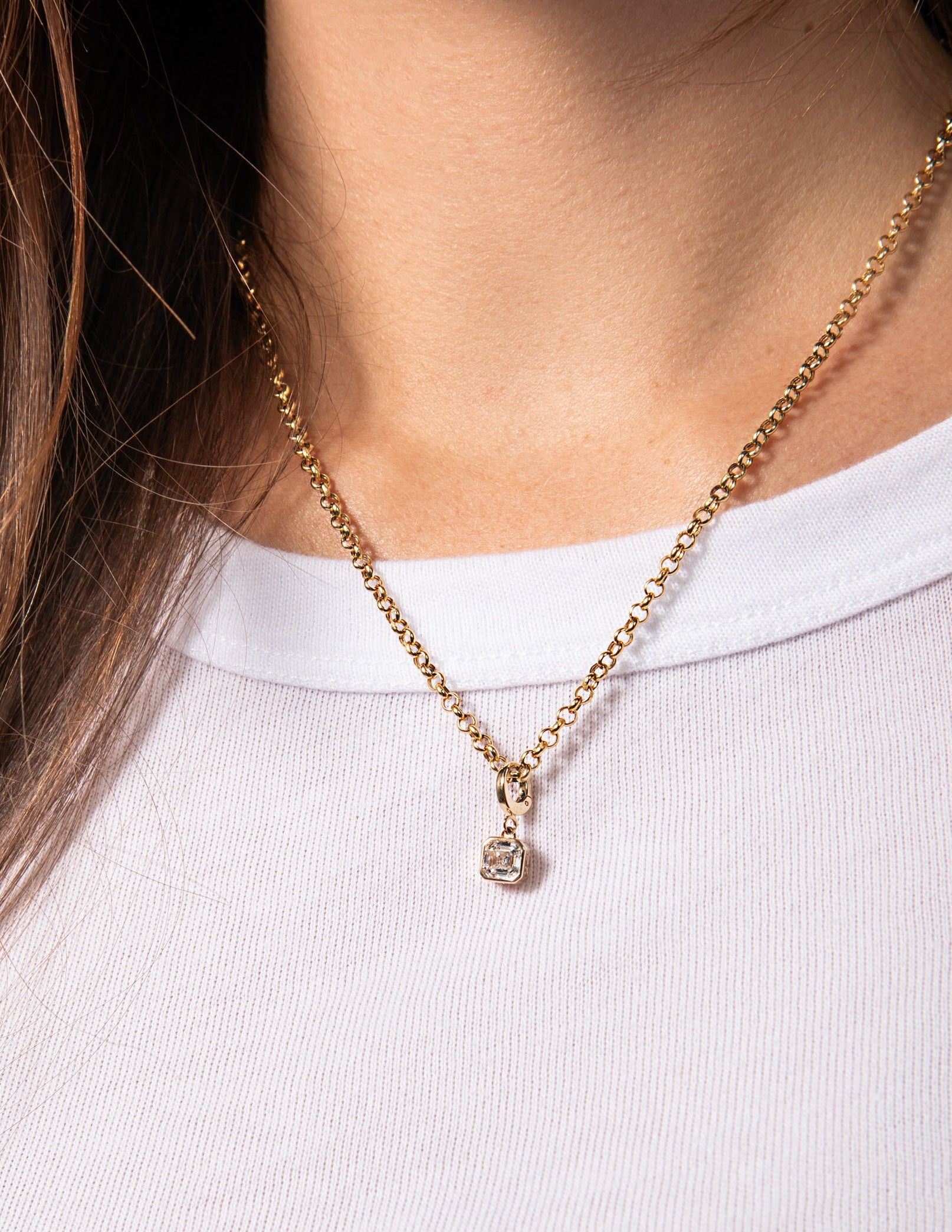 Asscher Bezel Charm