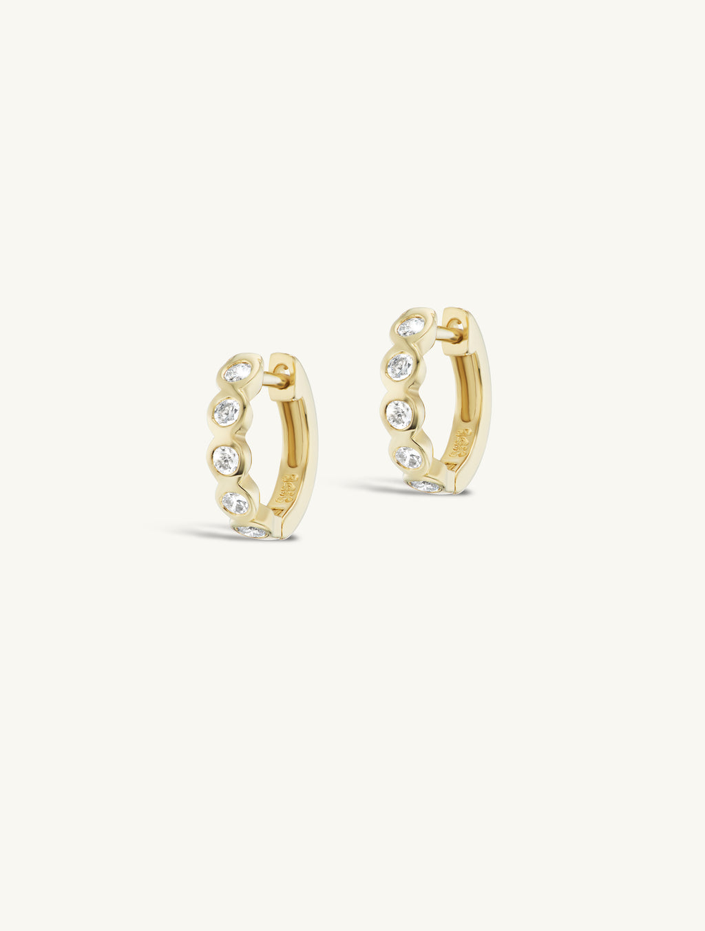 8mm Diamond Bezel Hoops