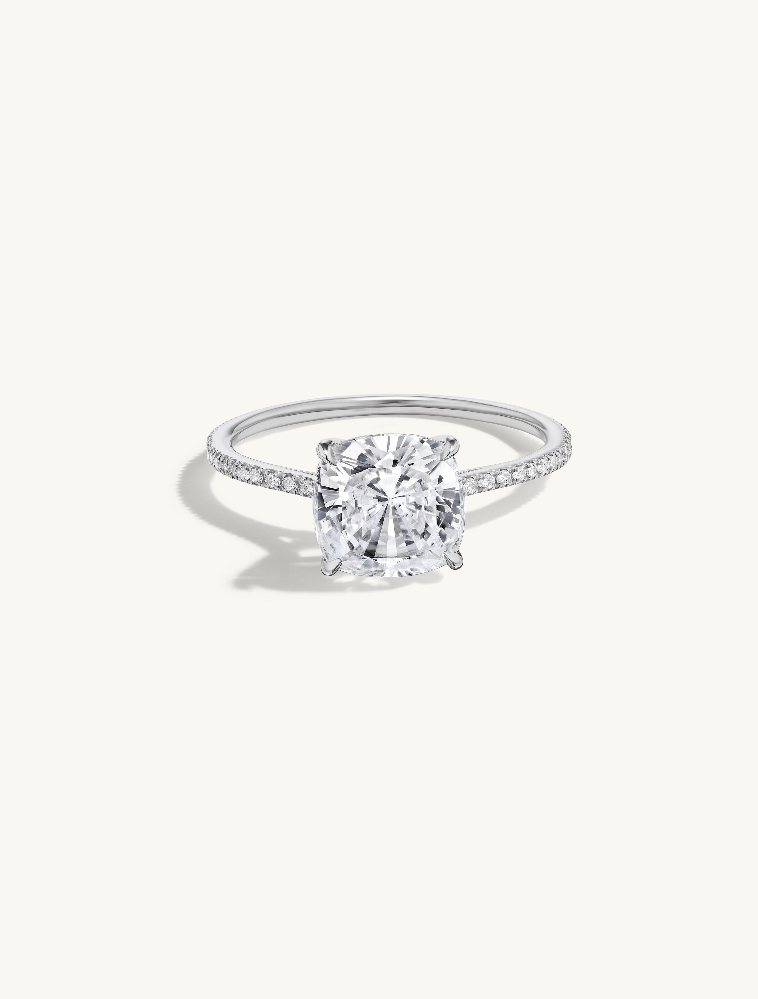 Pave Floating Round Engagement Try-On Ring