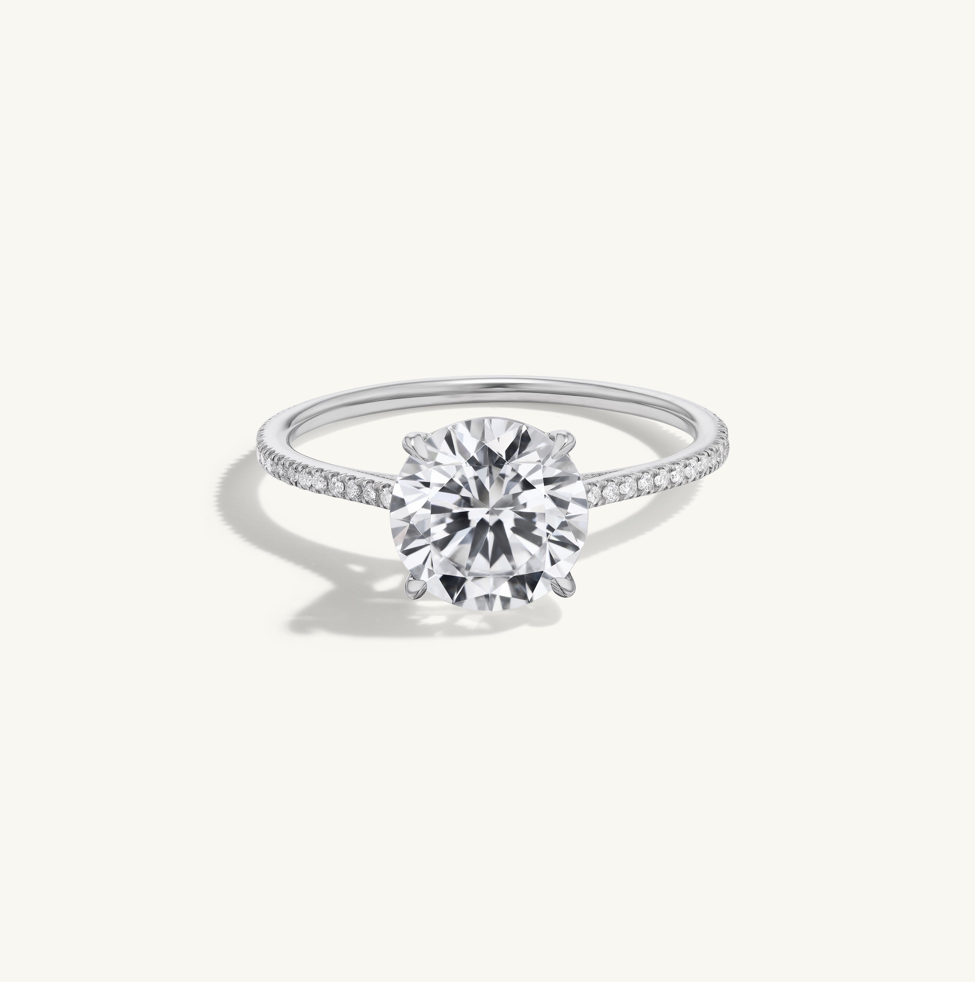 Pave Floating Round Engagement Ring