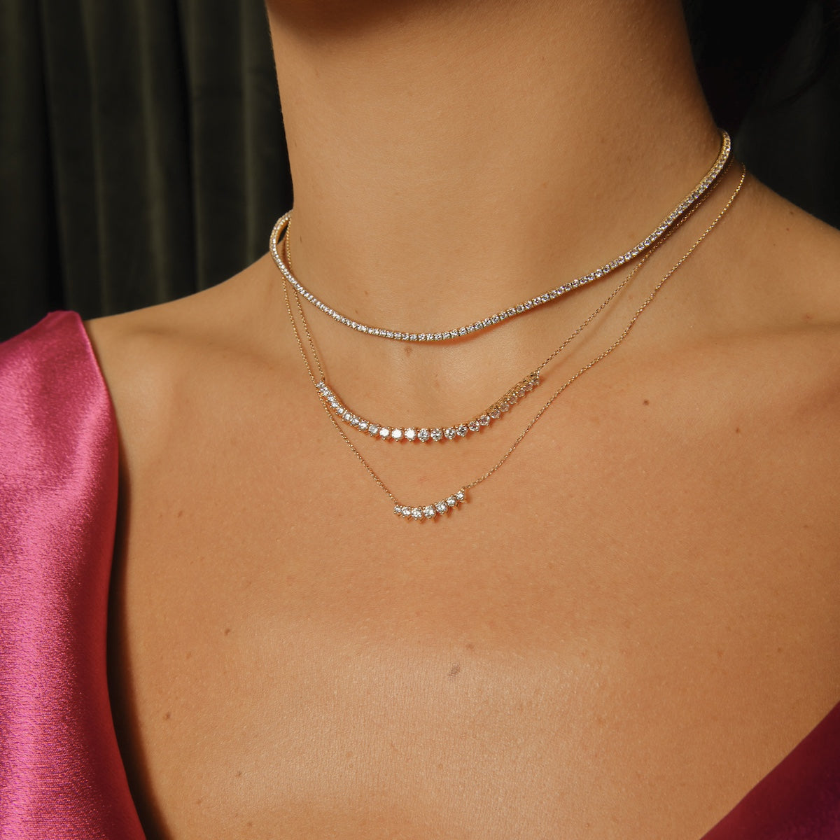 Classic Diamond Tennis Necklace