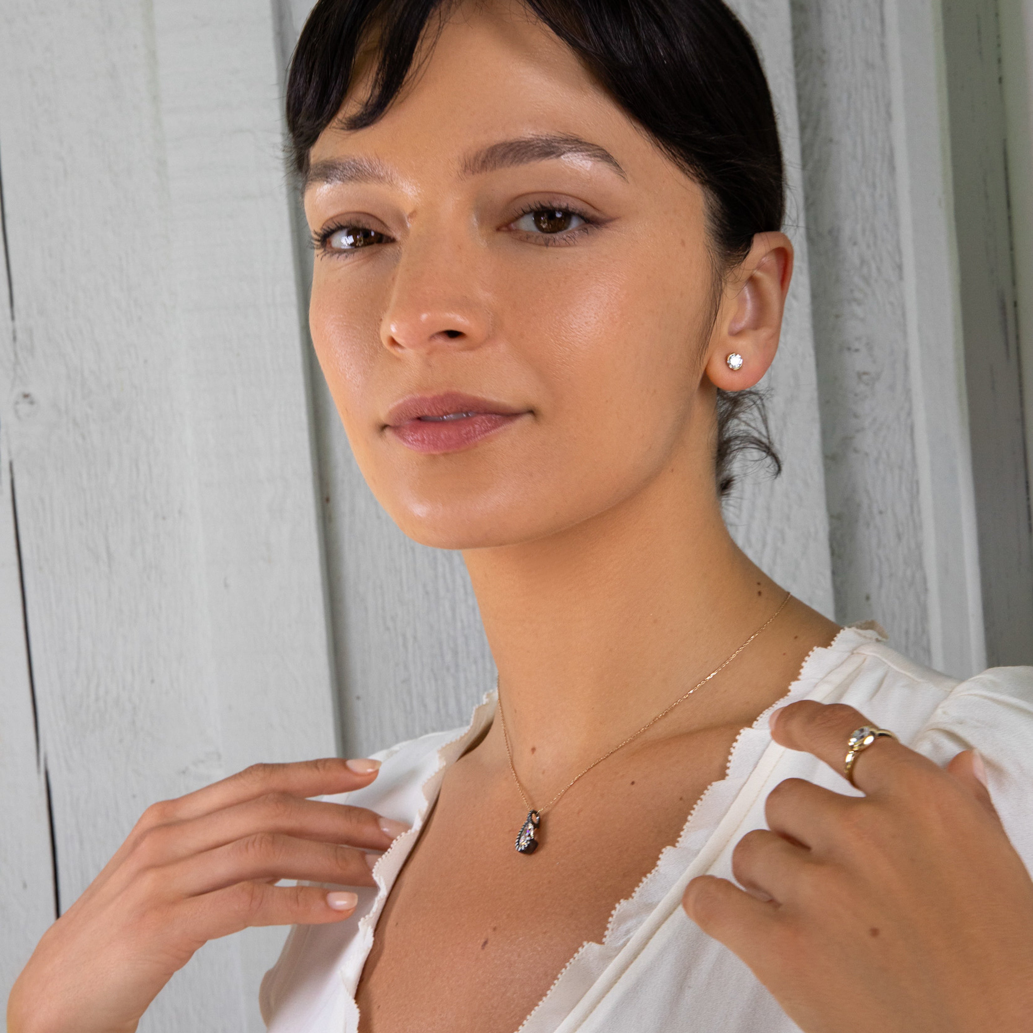 Patina Droplet Pendant + Free Chain Necklace