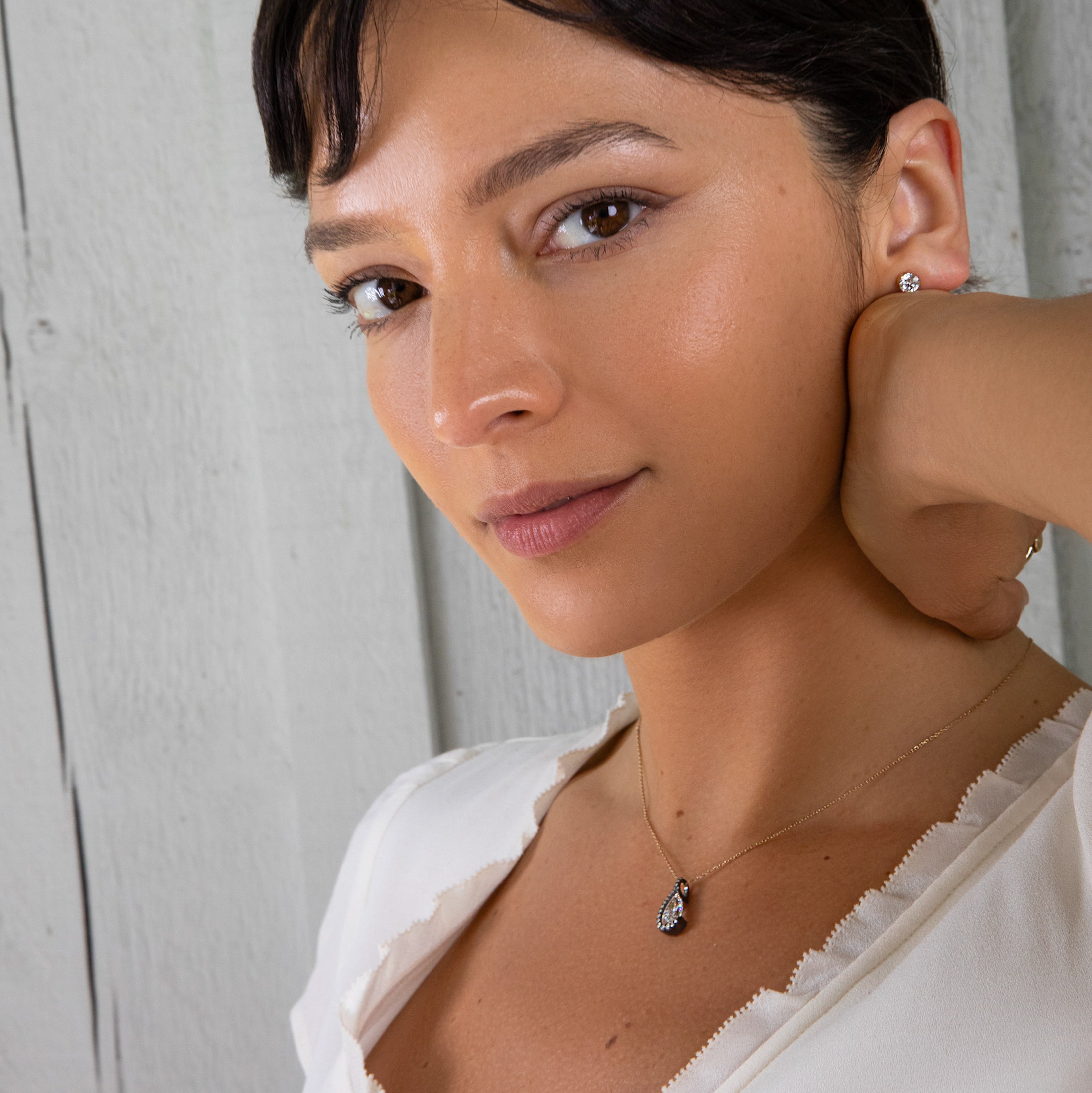 Patina Droplet Pendant + Free Chain Necklace