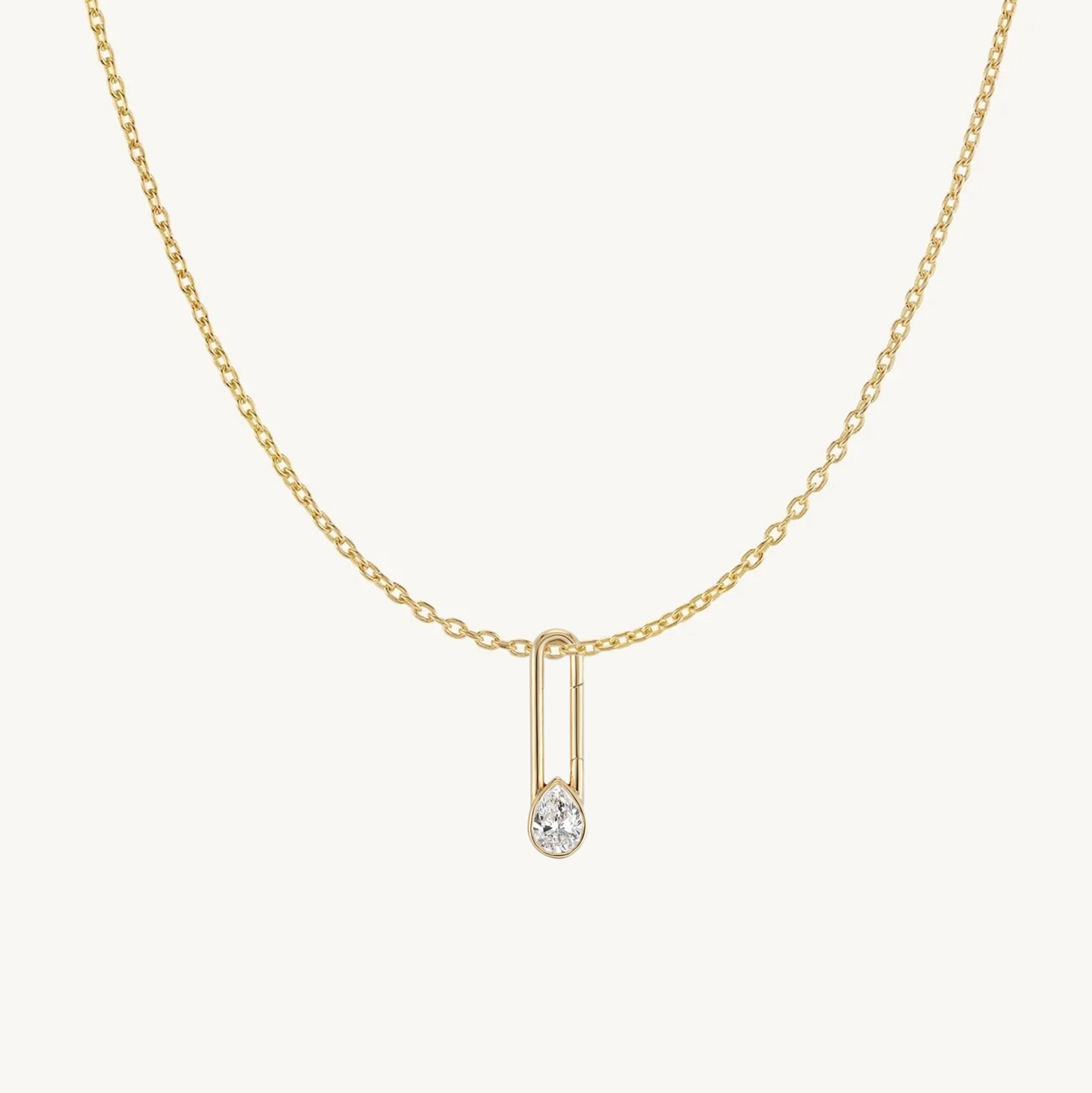 Pear Lock + Free Chain Necklace
