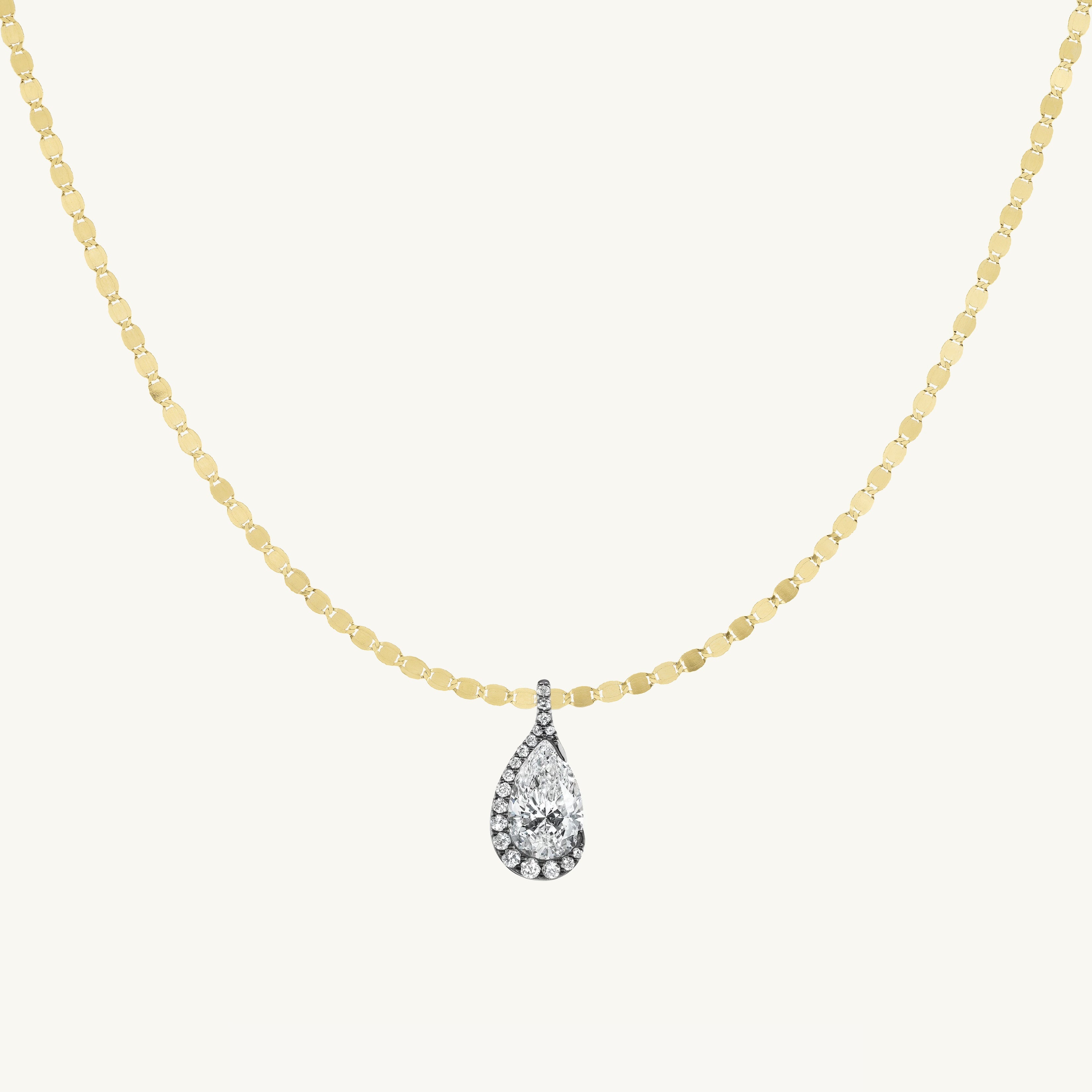 Patina Droplet Pendant + Free Chain Necklace