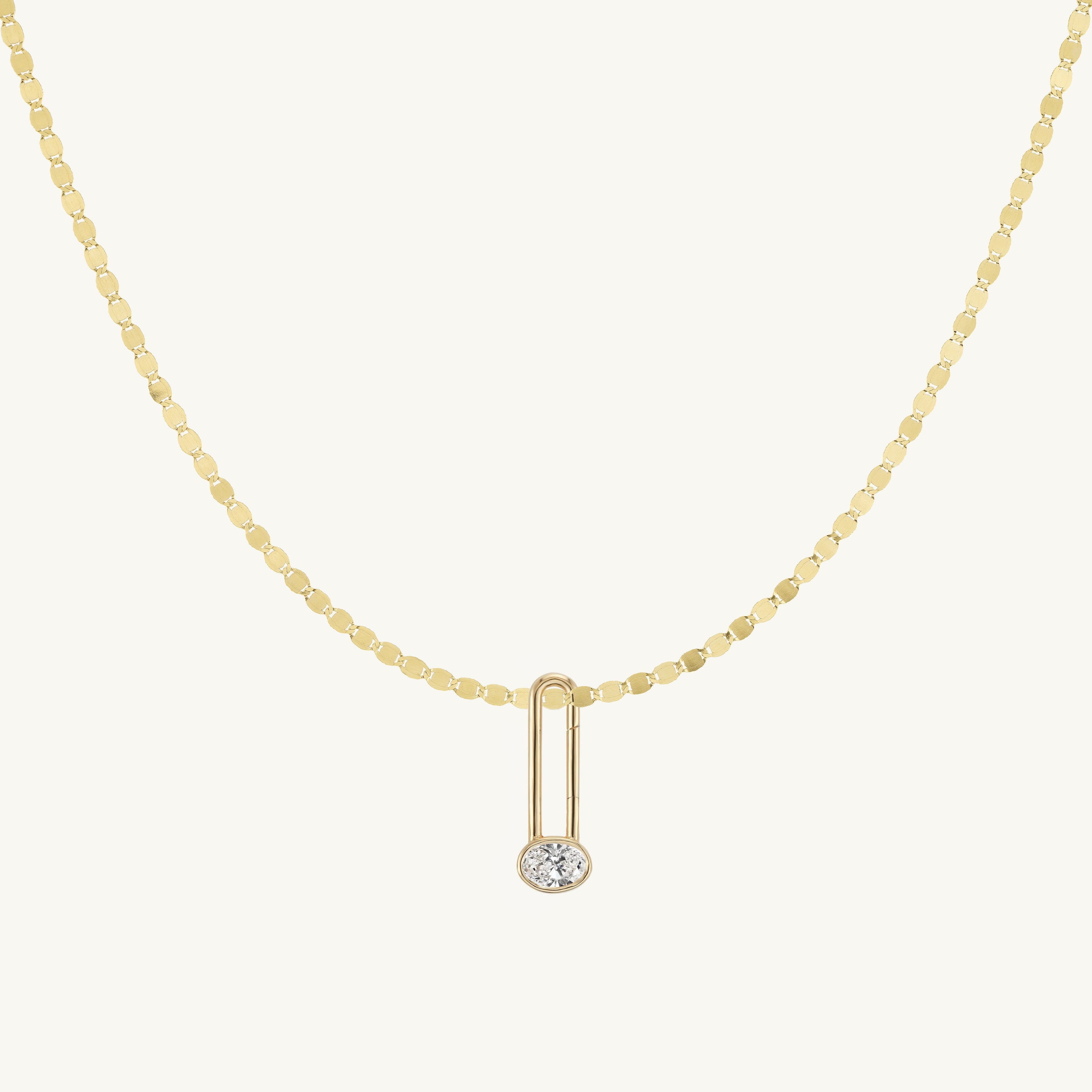 Oval Lock + Free Chain Necklace