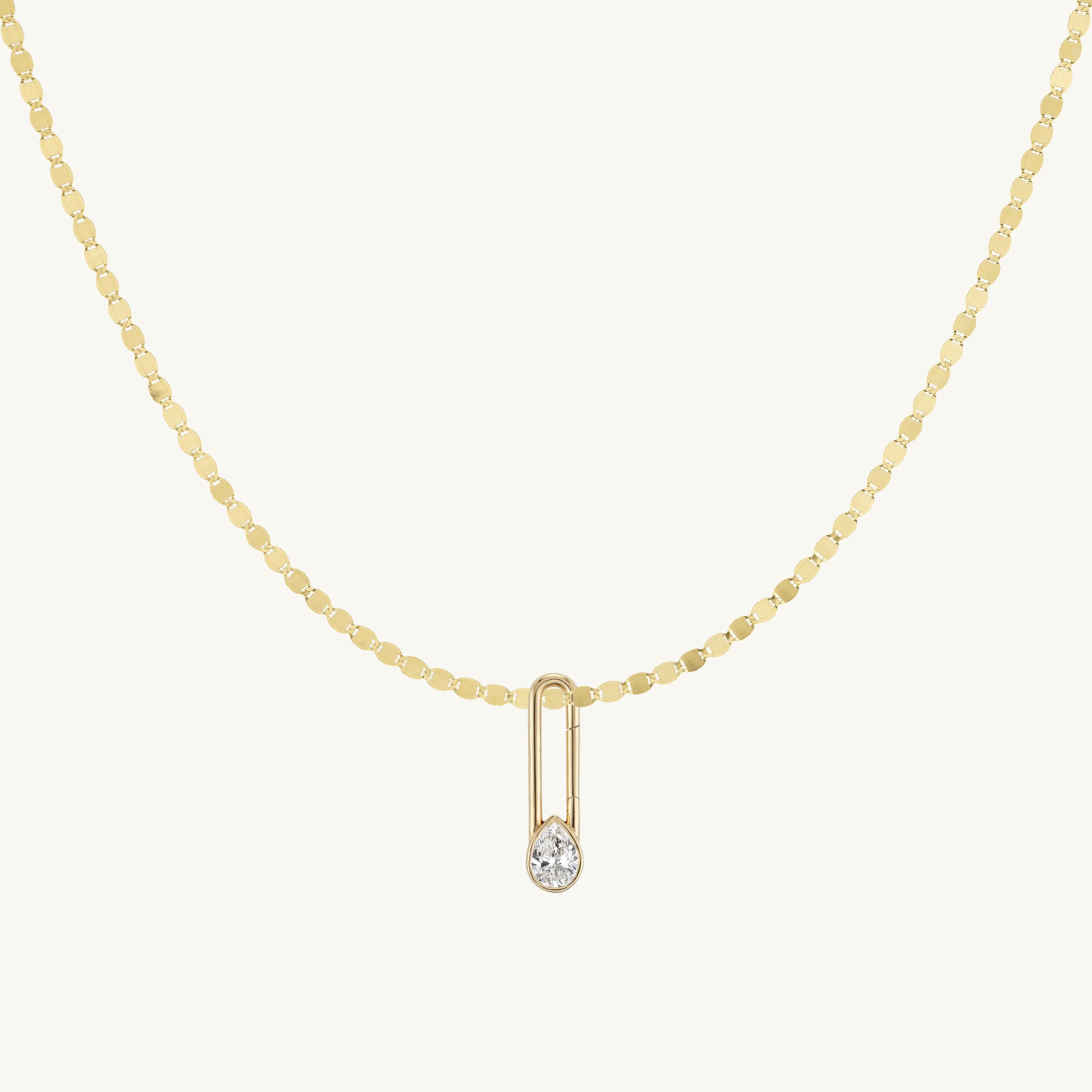 Pear Lock + Free Chain Necklace