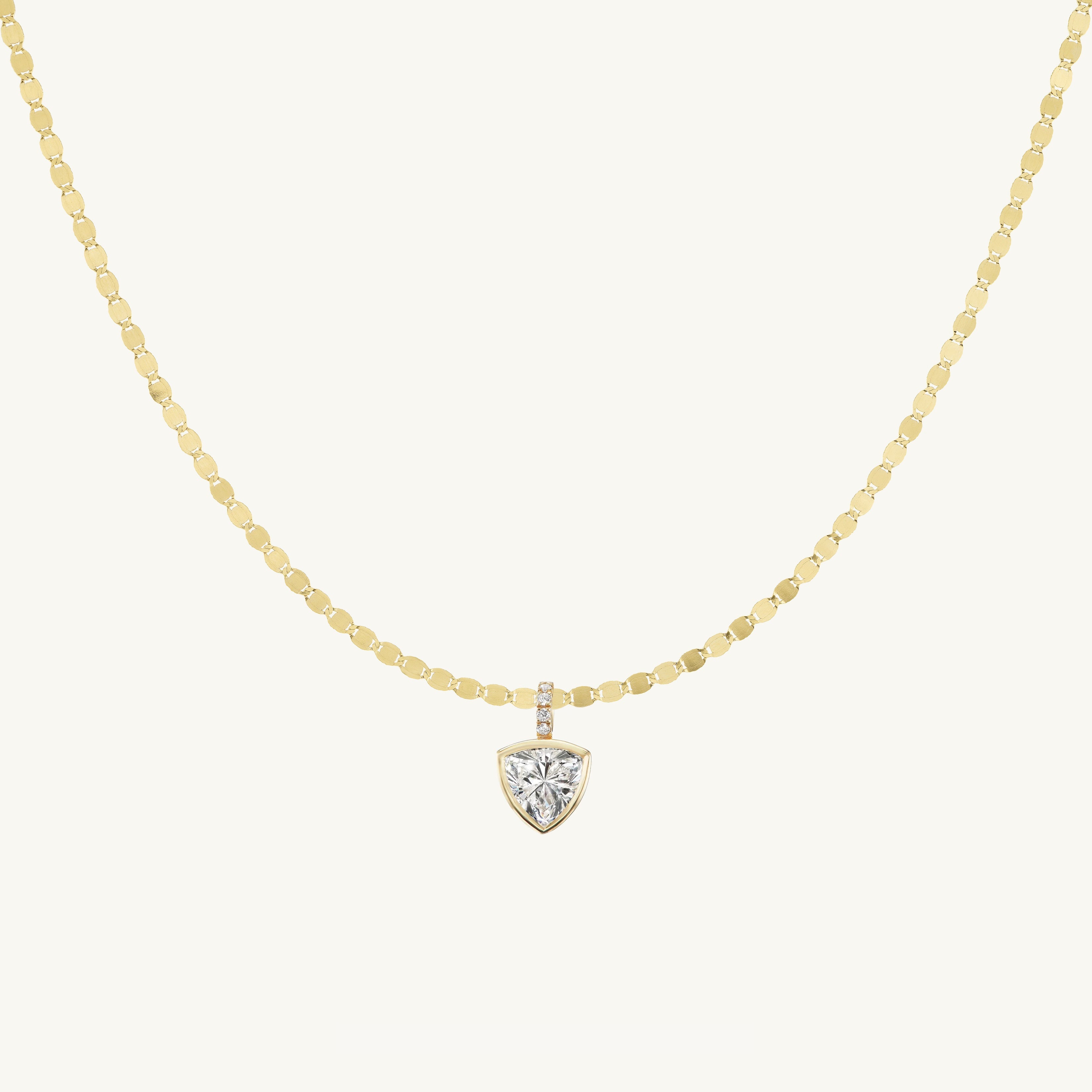 Trillion Pendant + Free Chain Necklace