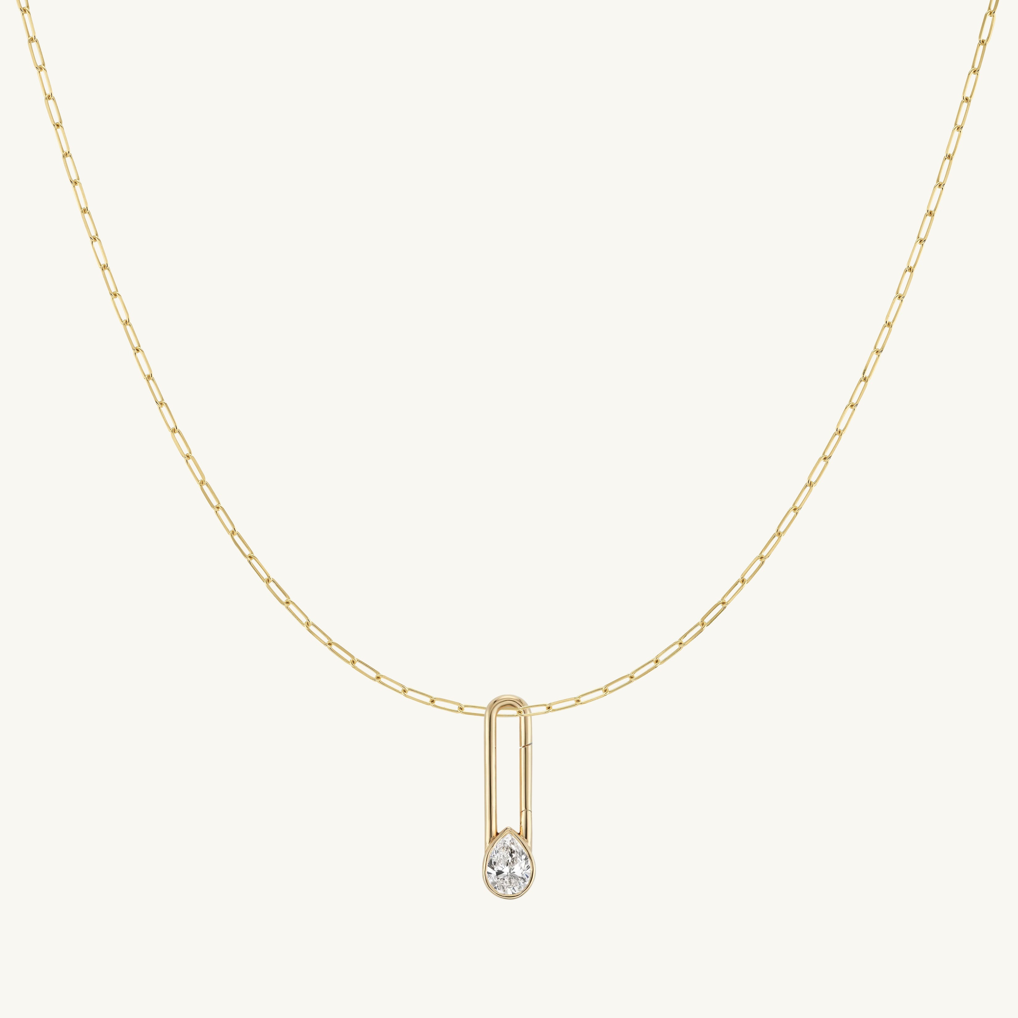 Pear Lock + Free Chain Necklace