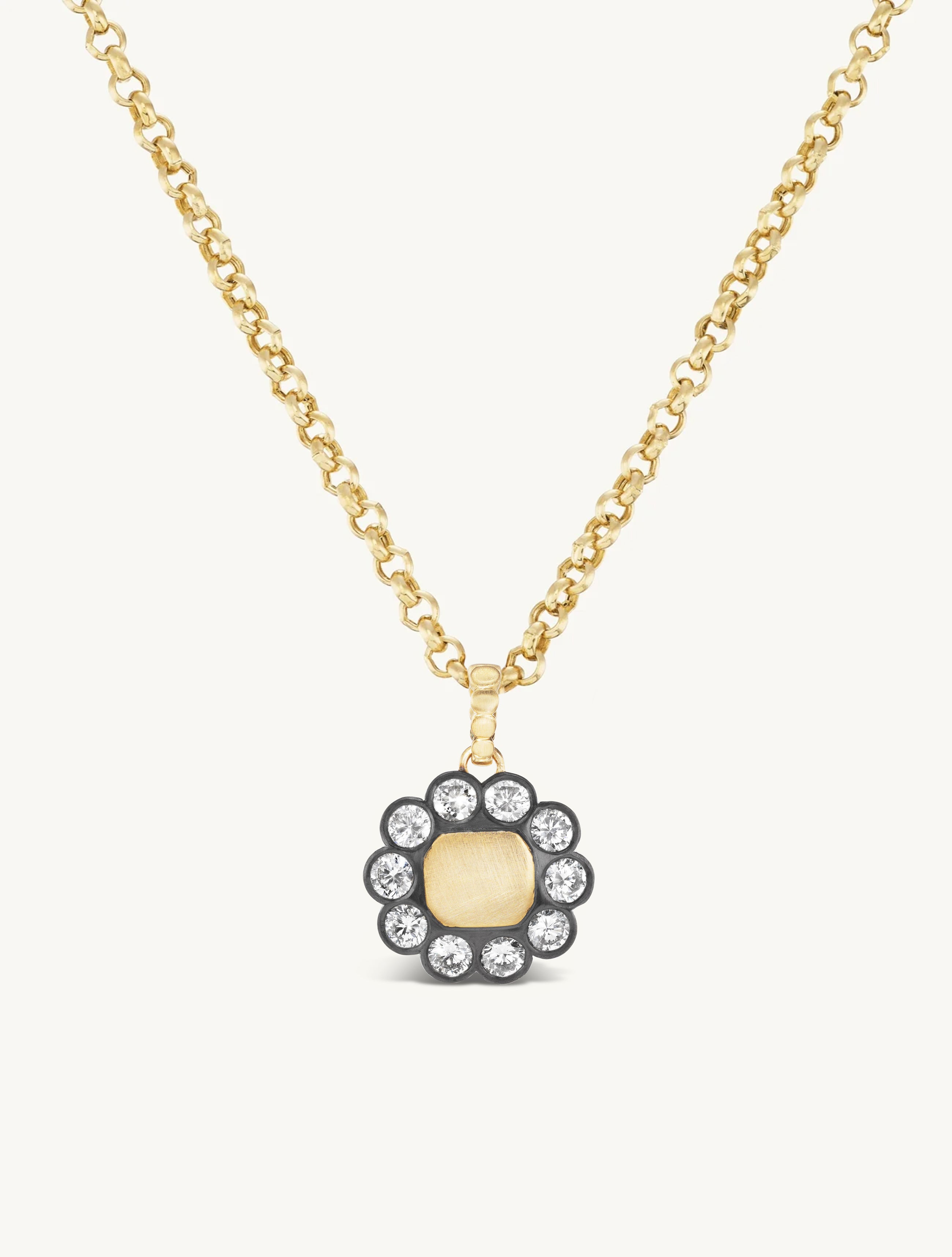 Patina Flower Pendant Necklace