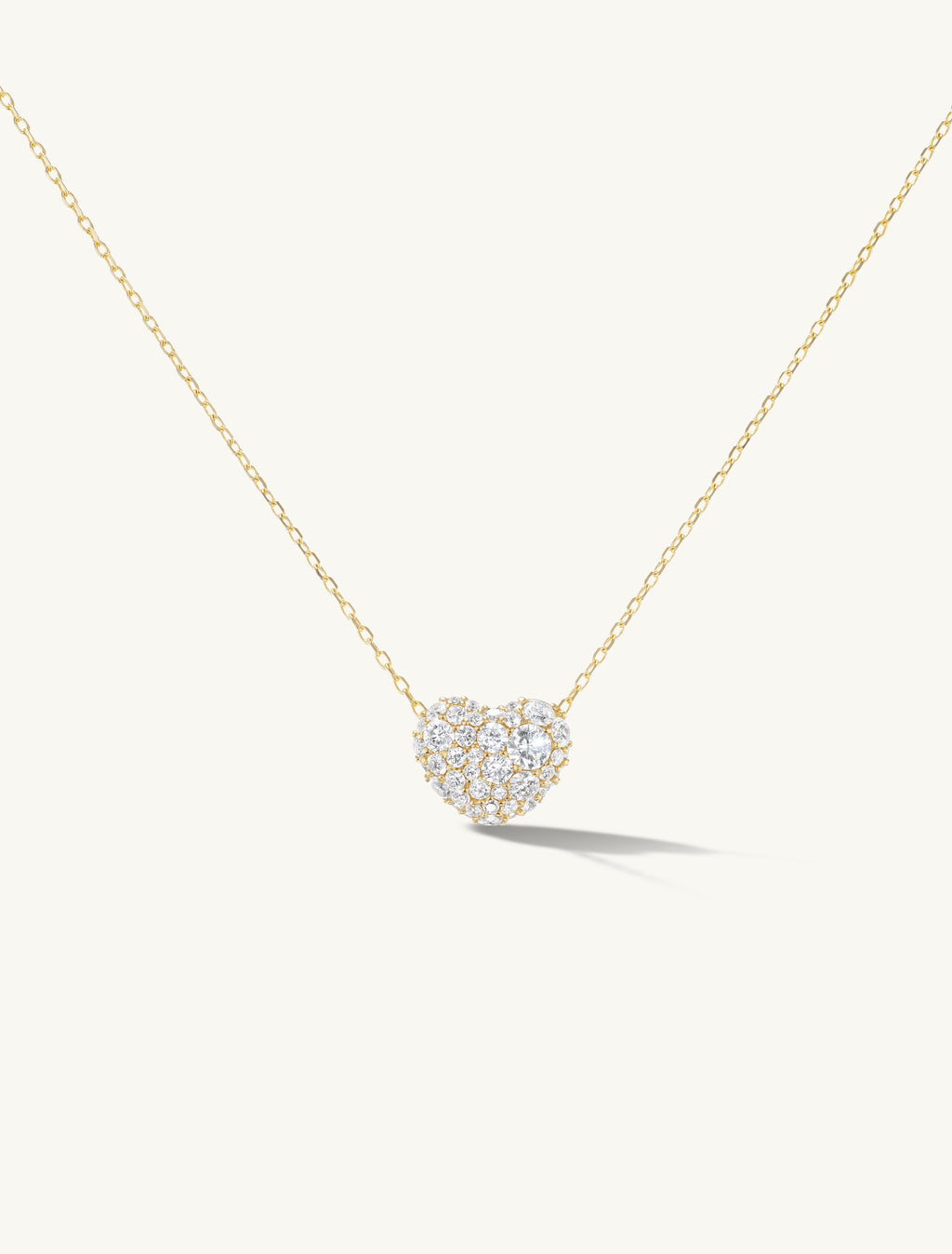 Pave Heart Pebble Pendant