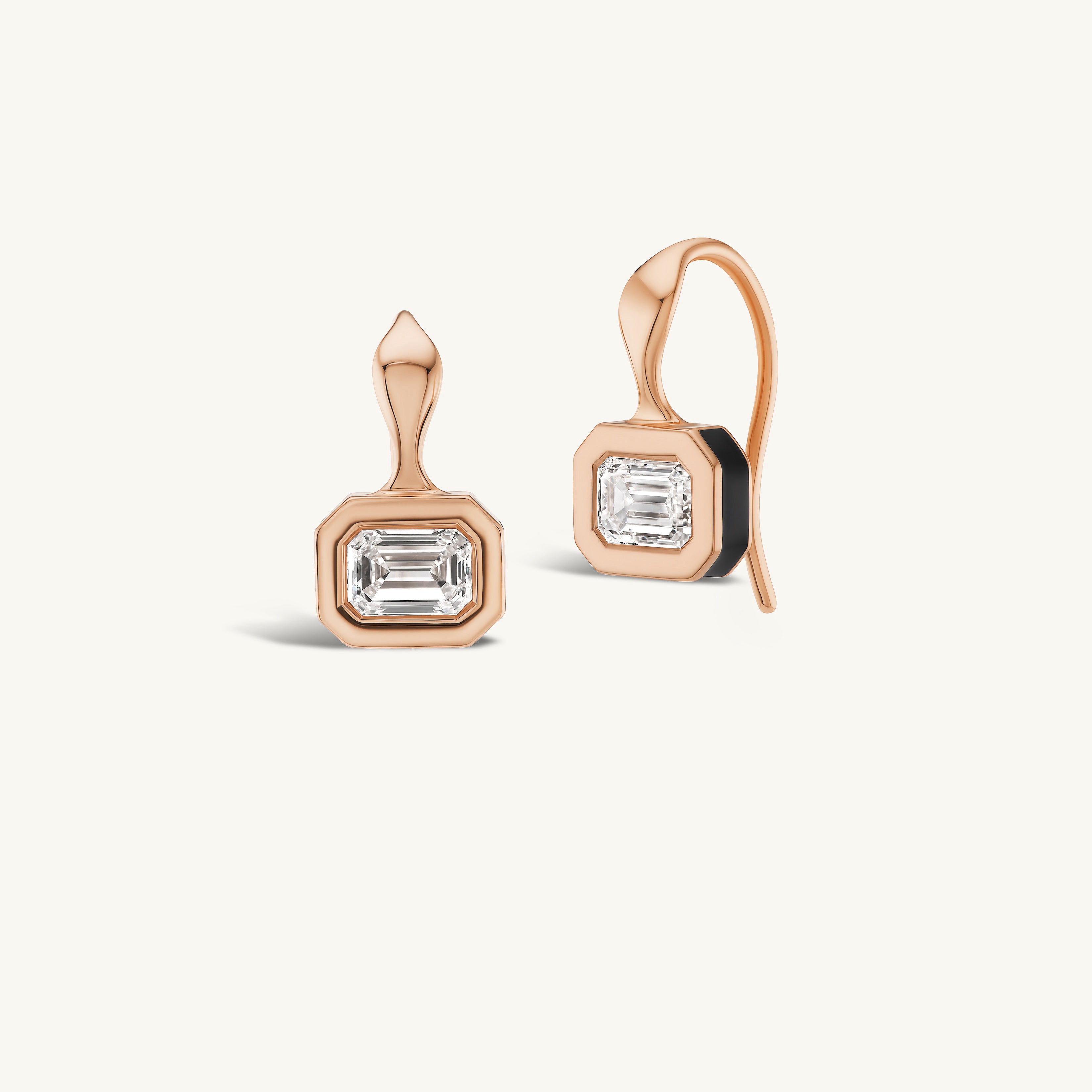 SRJ X ZM Petite Emerald Diamond and Enamel Earrings