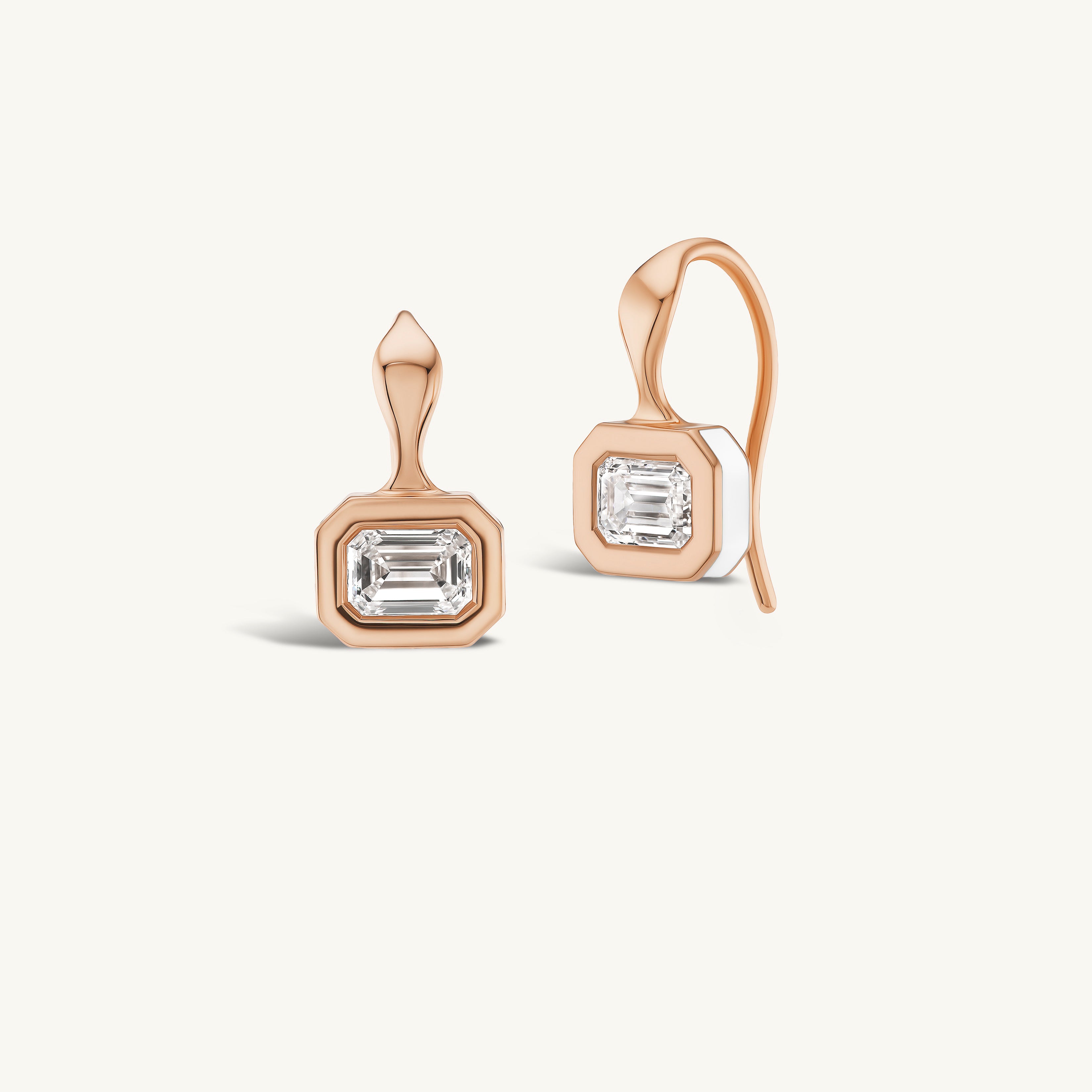 SRJ X ZM Petite Emerald Diamond and Enamel Earrings