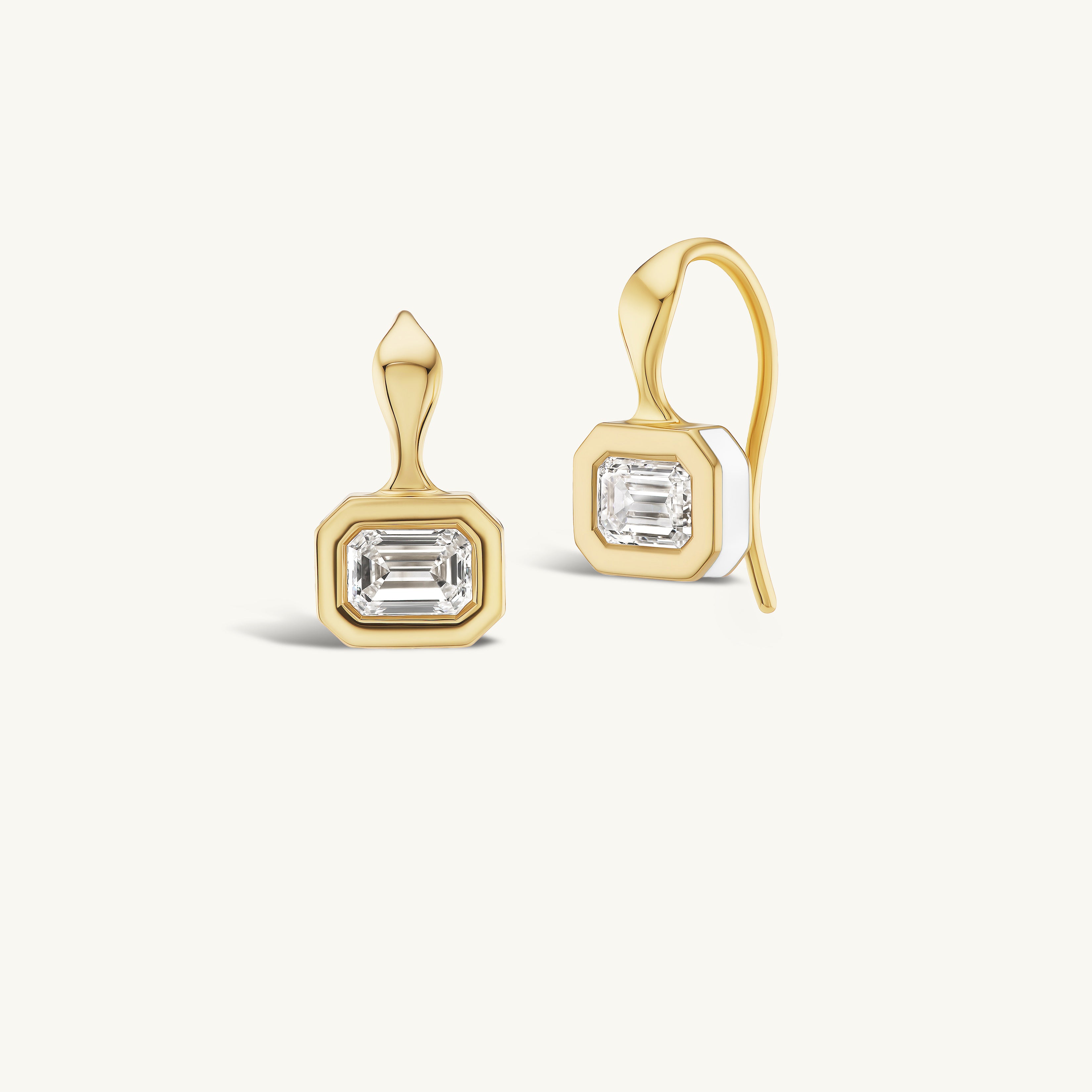 SRJ X ZM Petite Emerald Diamond and Enamel Earrings