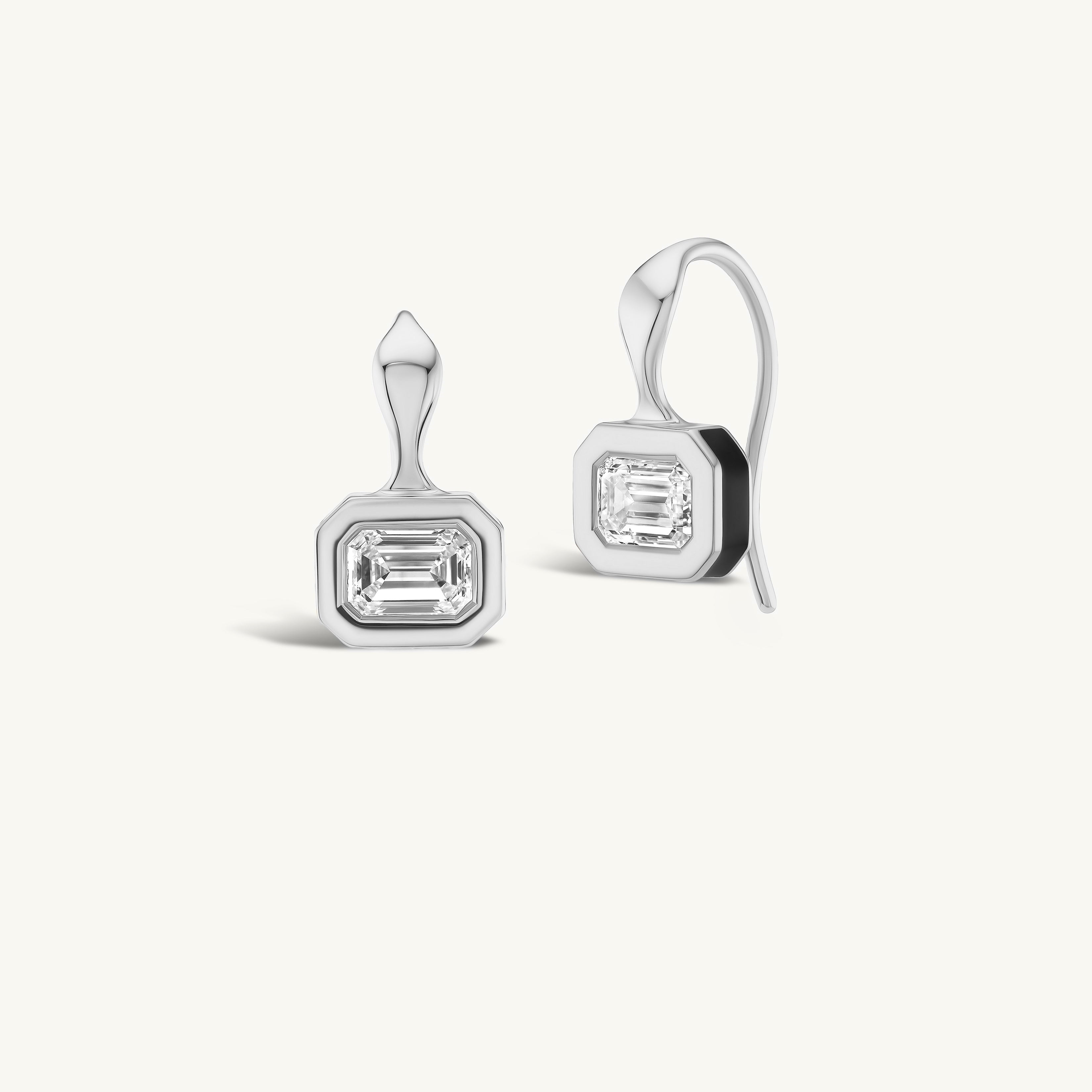 SRJ X ZM Petite Emerald Diamond and Enamel Earrings