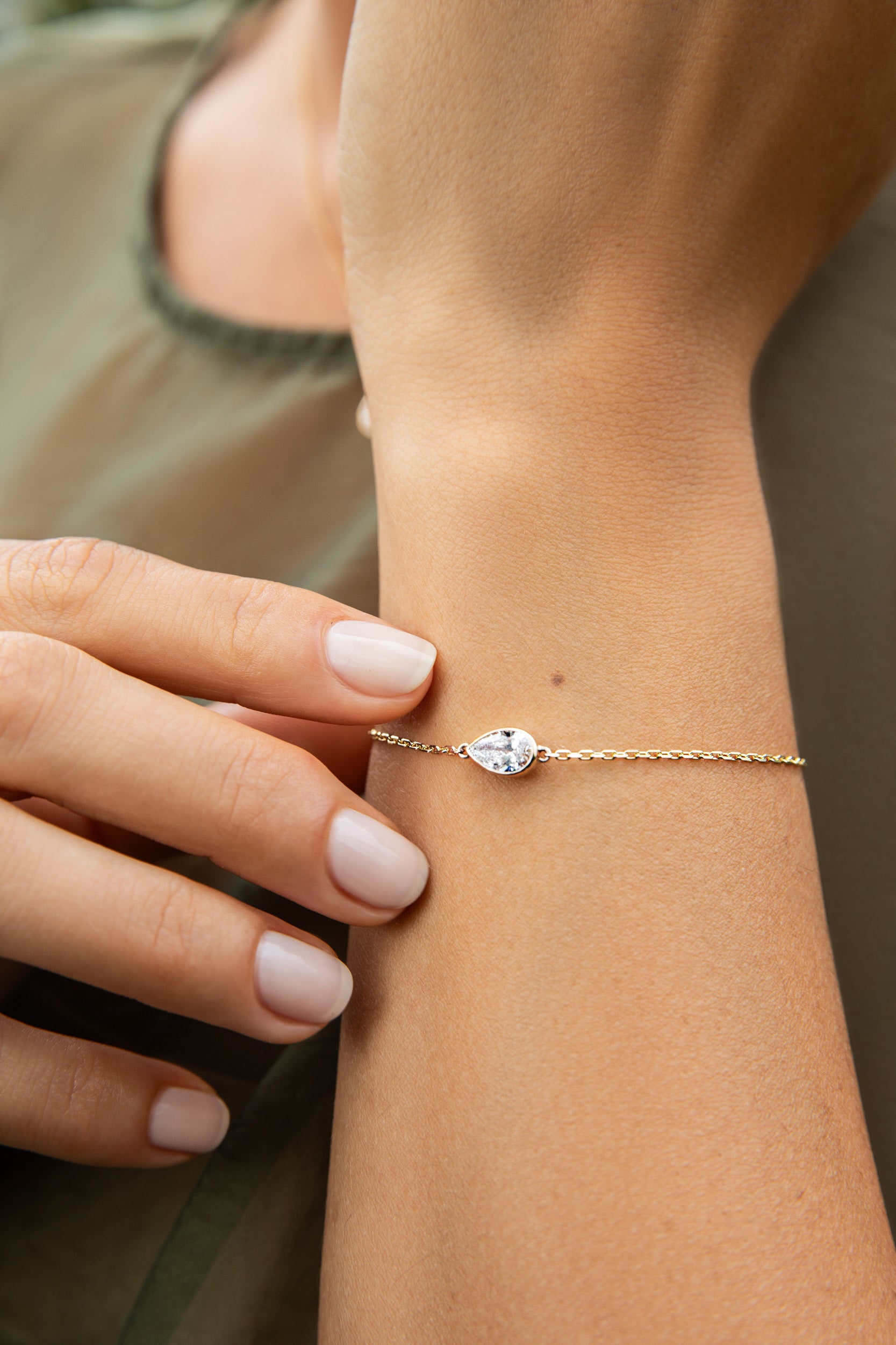 Pear Bezel Bracelet