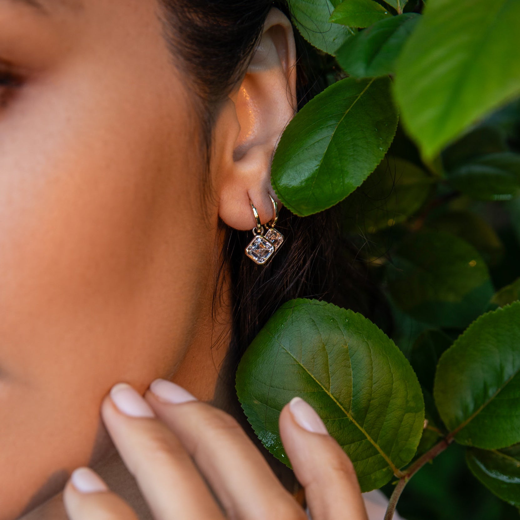 1.5 Carat Asscher Bezel Earring Charm