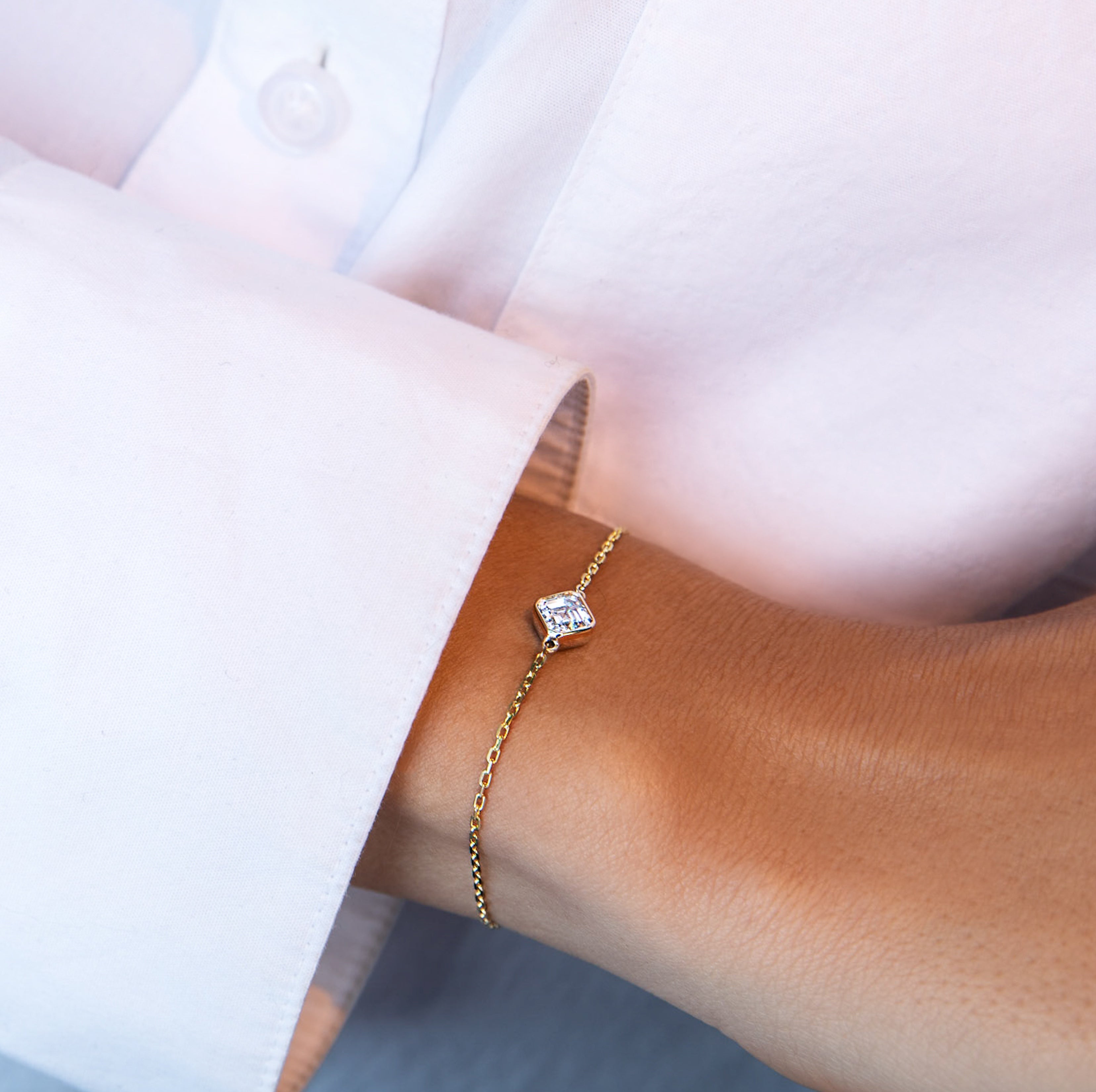 Asscher Bezel Bracelet