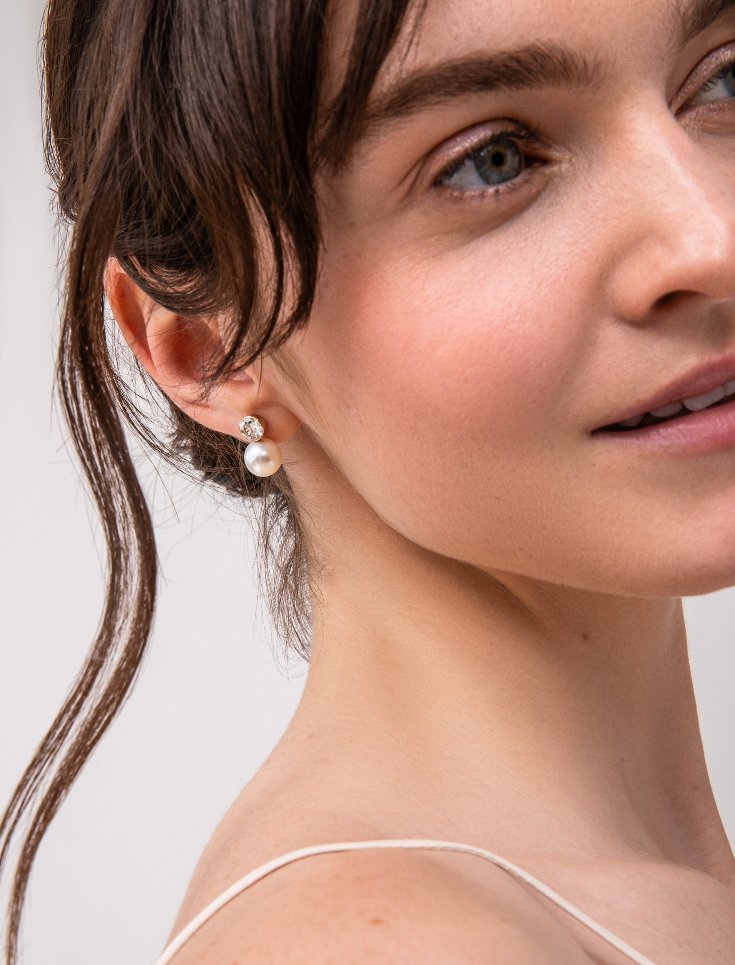 Diamond & Pearl Drop Studs