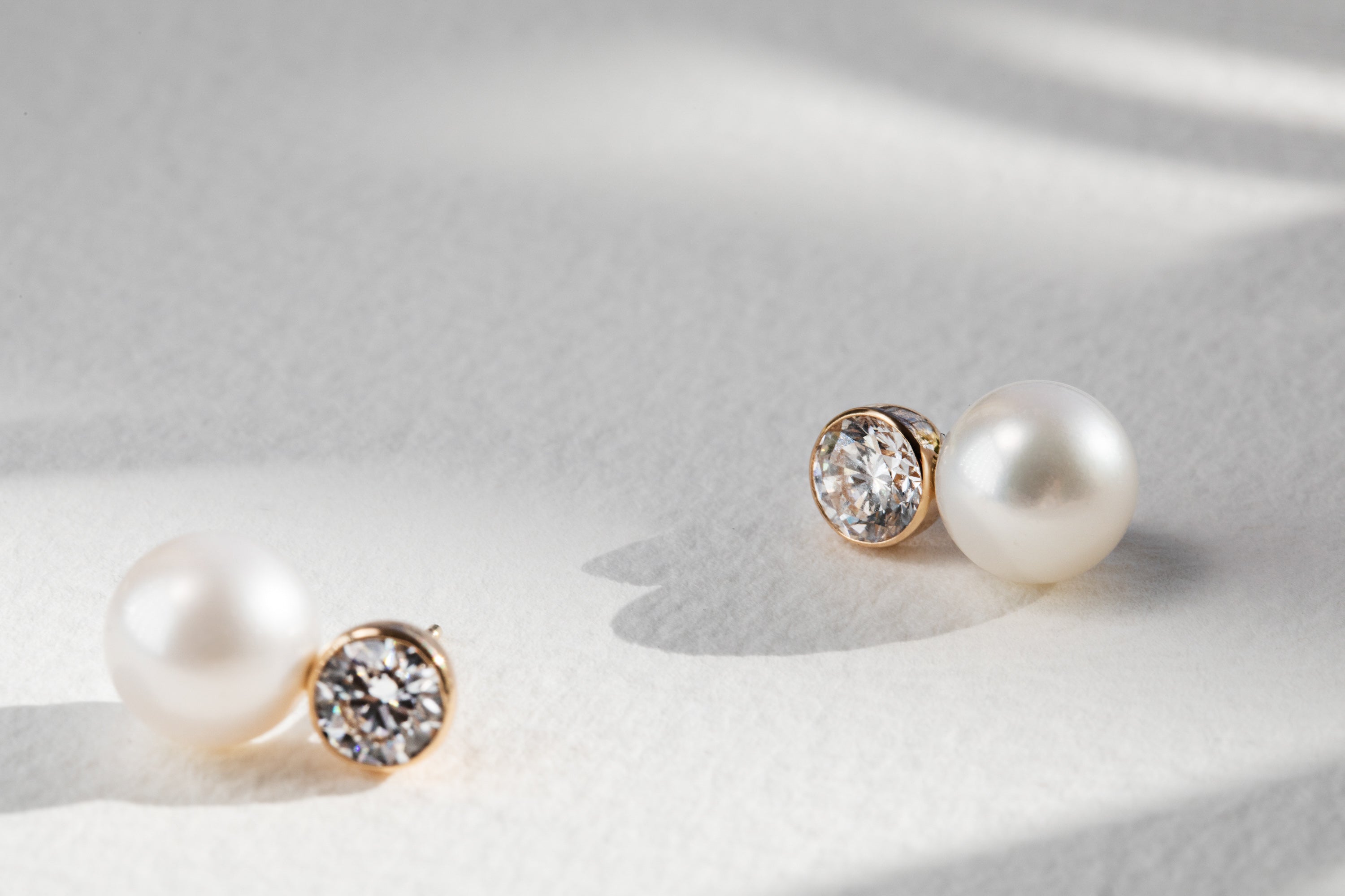 Diamond & Pearl Drop Studs