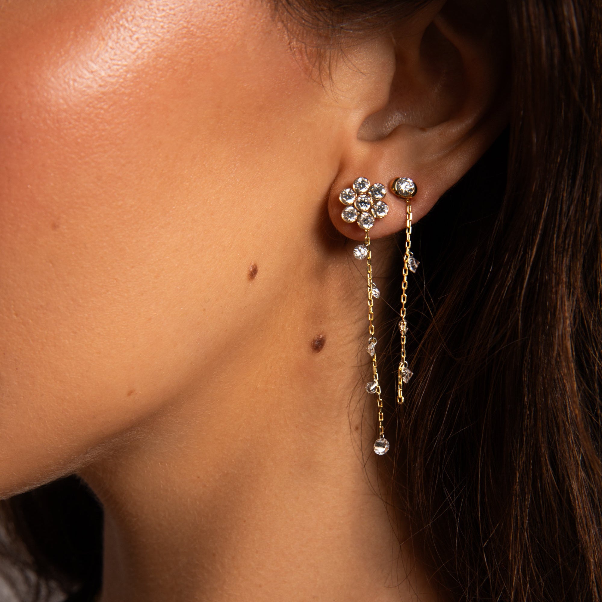 Grand Diamond Flower Stud