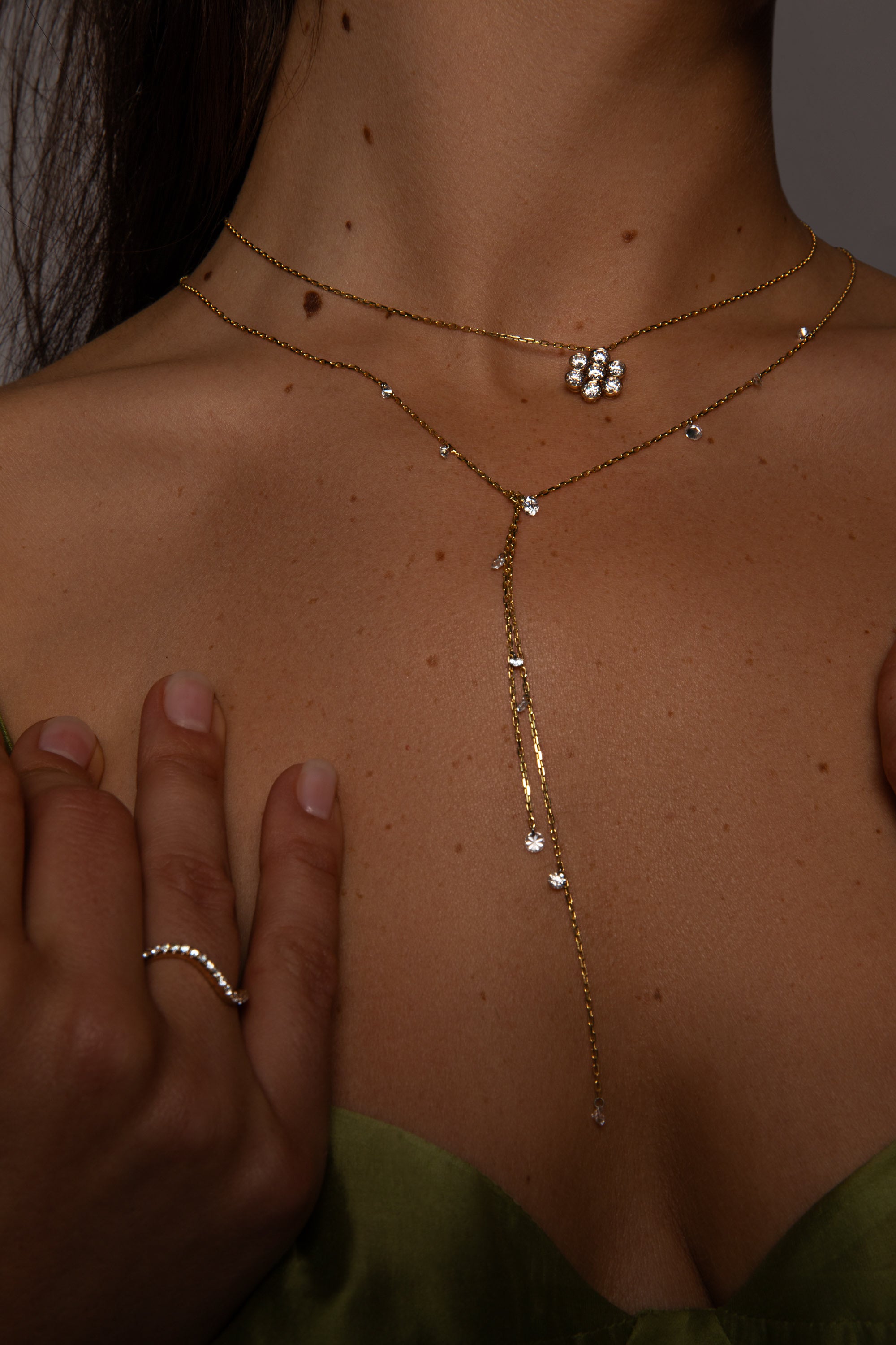 Diamond Flower Necklace