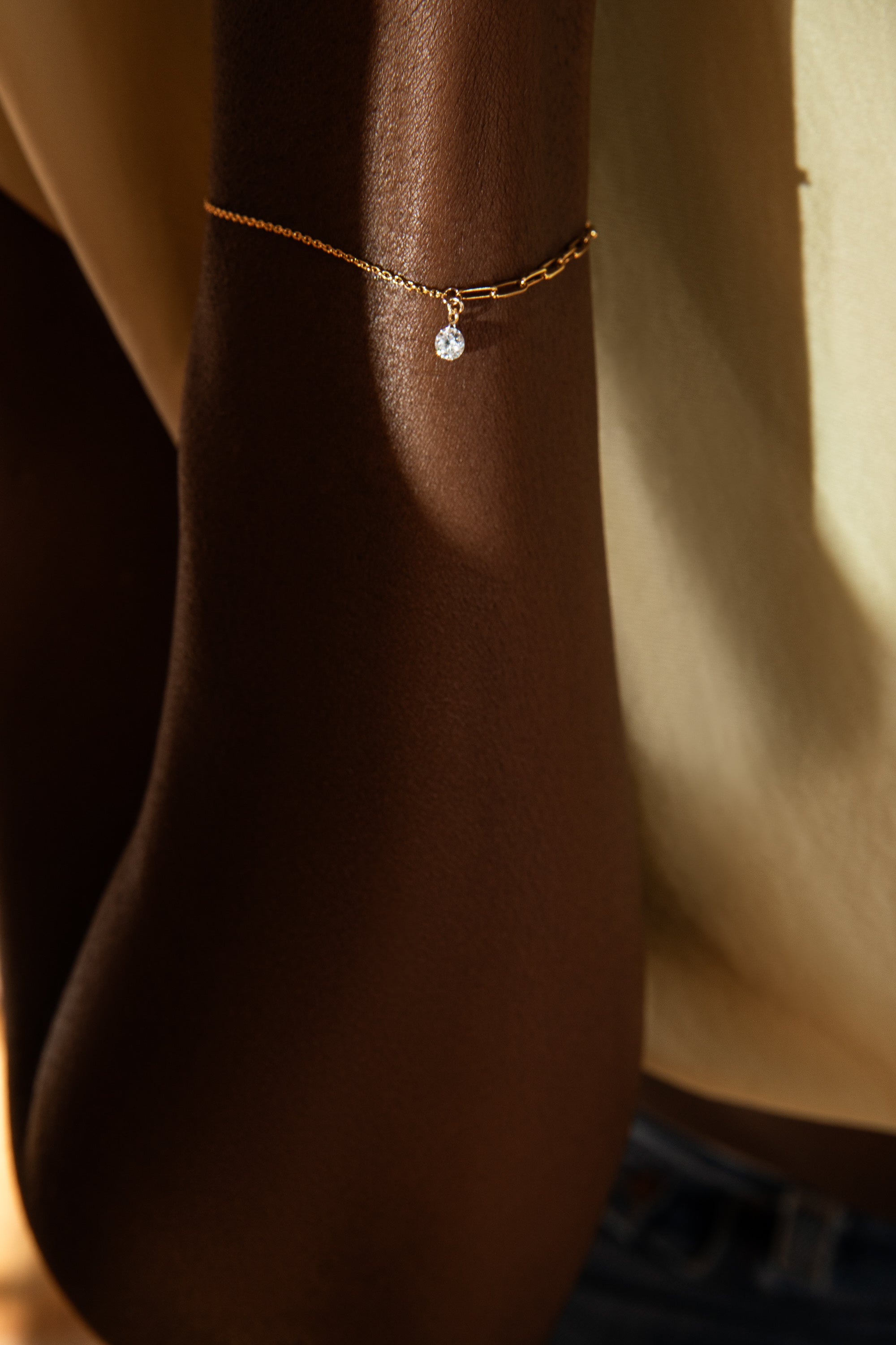 Pierced Round Diamond Duo Chain Bracelet