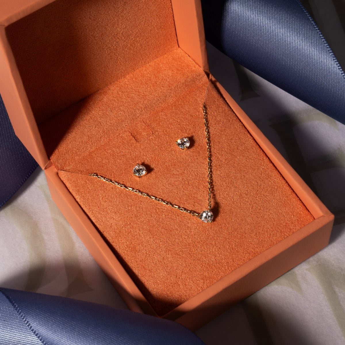 Holiday Diamond Studs & Pendant